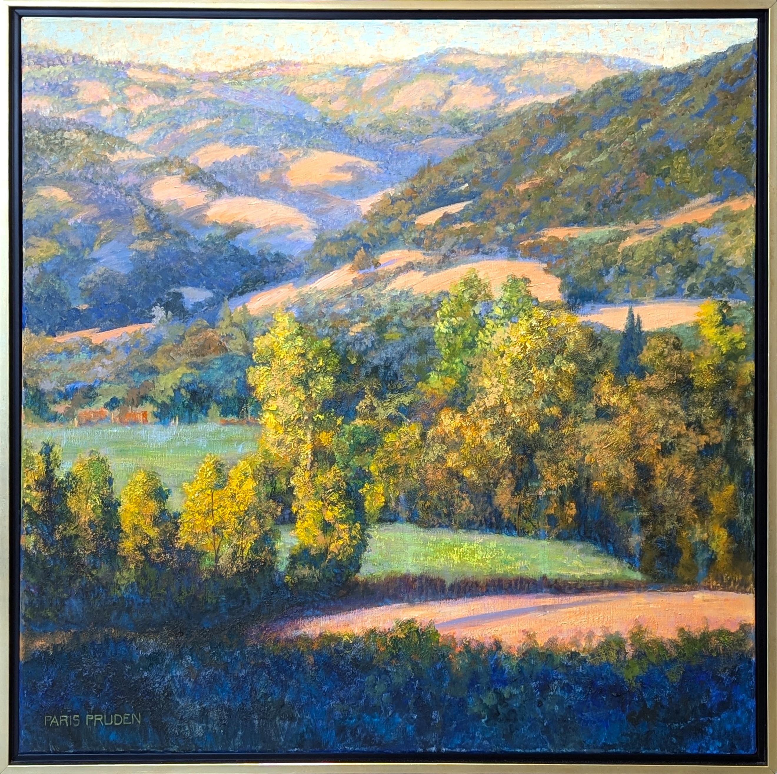 "Sonoma Sunset" Pittura naturalistica contemporanea di paesaggio montano Nature