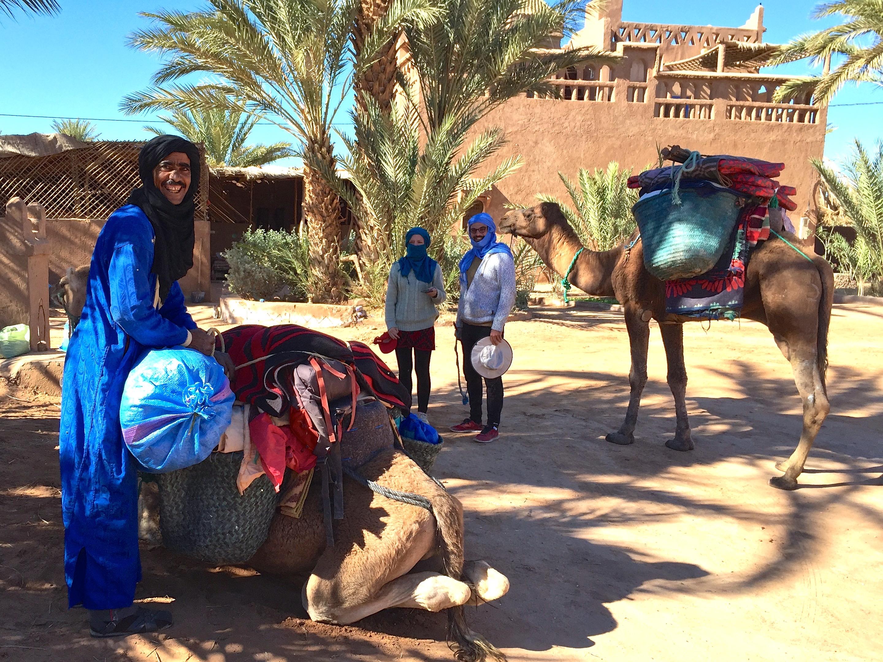 Folk Art Painting, Female Canadian artist, Morocco Desert Blue Dogs Cats Moon For Sale 7