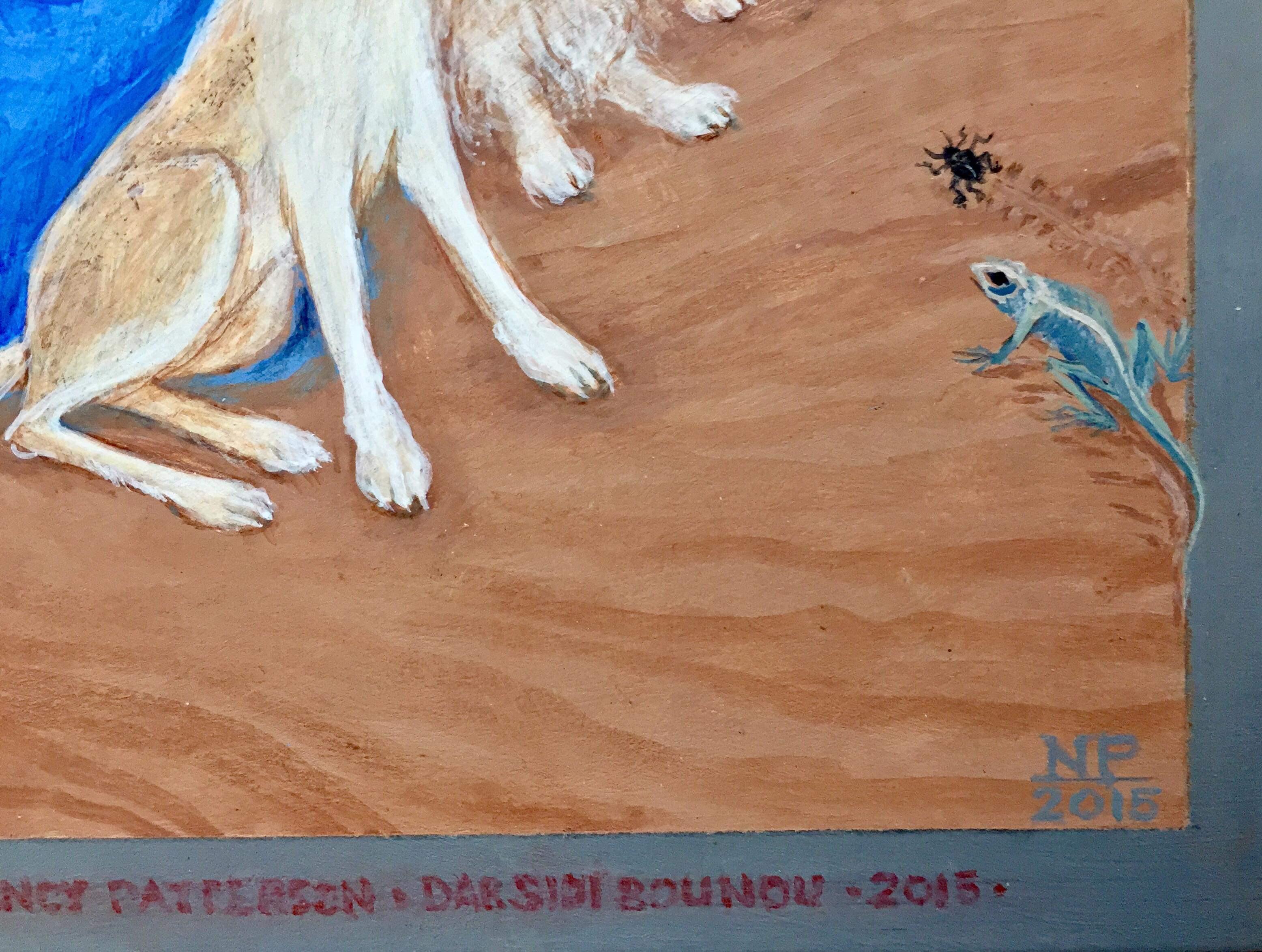 Dieses stimmungsvolle Folk-Art-Gemälde auf Karton stammt von der fabelhaften britisch-kanadischen Künstlerin Nancy Patterson. Es stammt aus ihrer Serie 