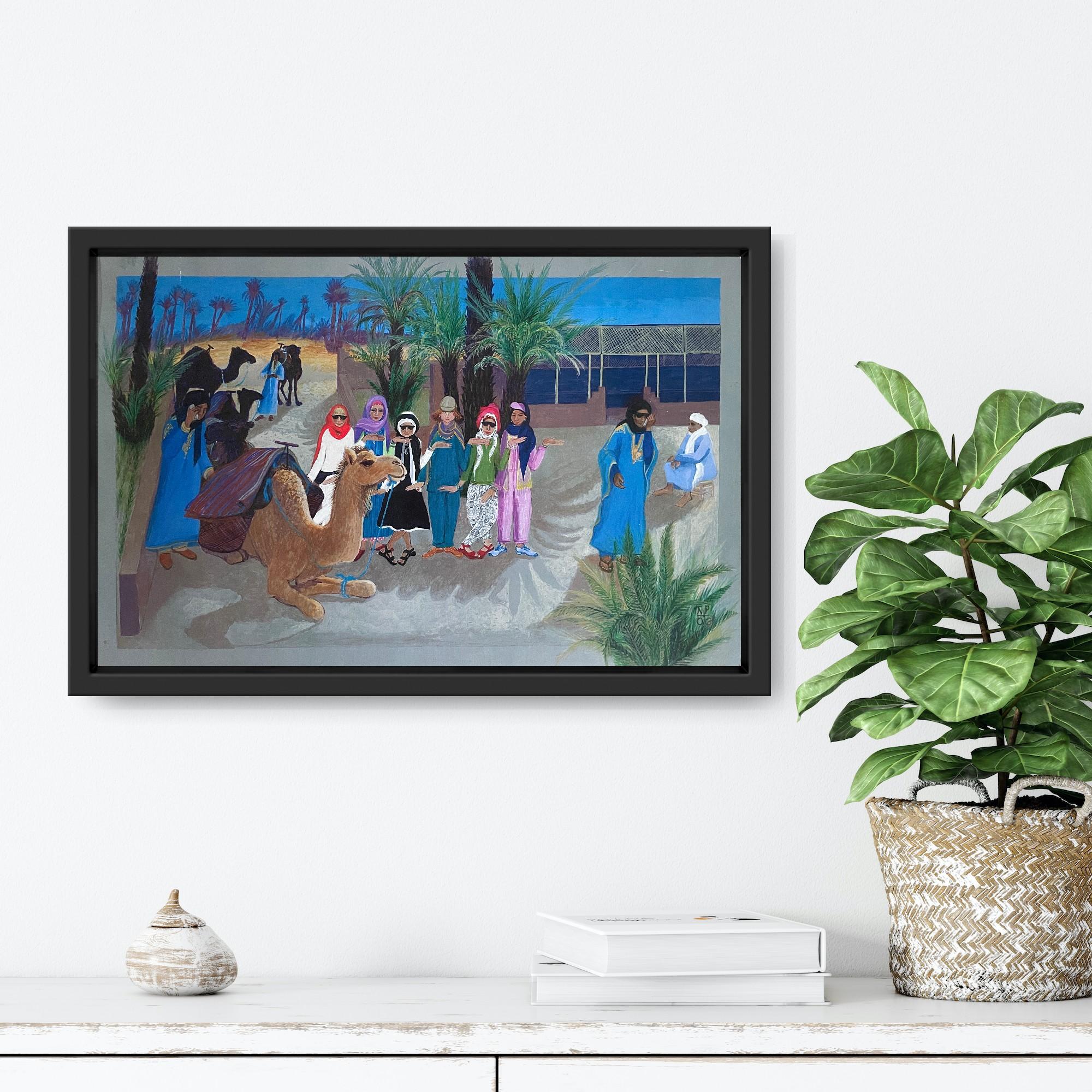 This vibrant Folk Art Limited Edition Print made from a painting on board is by the fabulous British Canadian artist Nancy Patterson. It comes from her series ‘Days in the Desert Sun, Nights Under the Magical Moon’, a compelling set of works in the