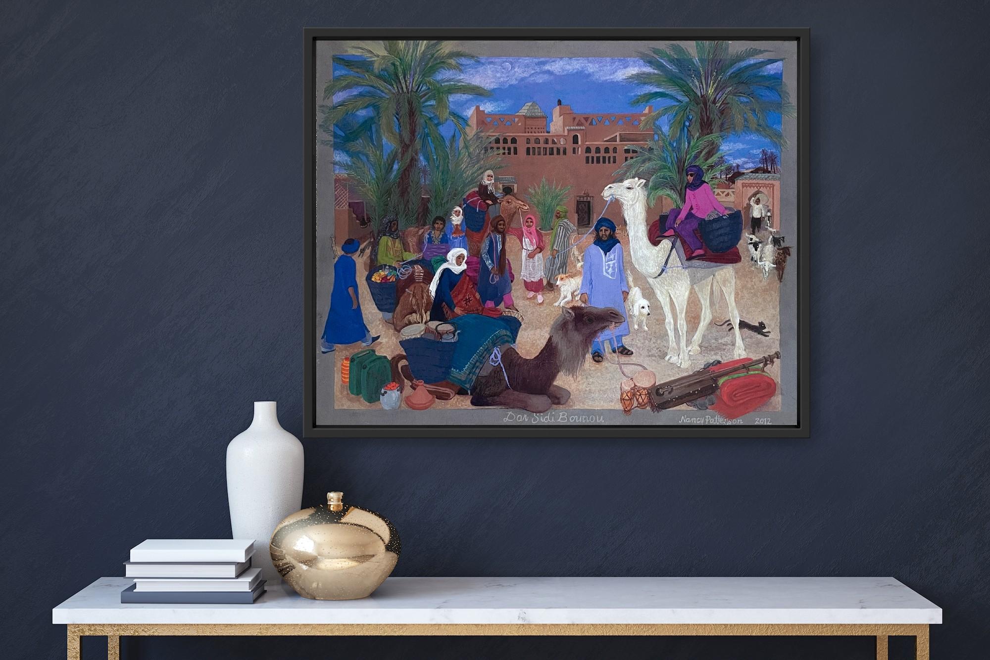 Folk Art Limited Edition Print 1/20 Morocco African Desert Voyage Dogs Camels For Sale 5