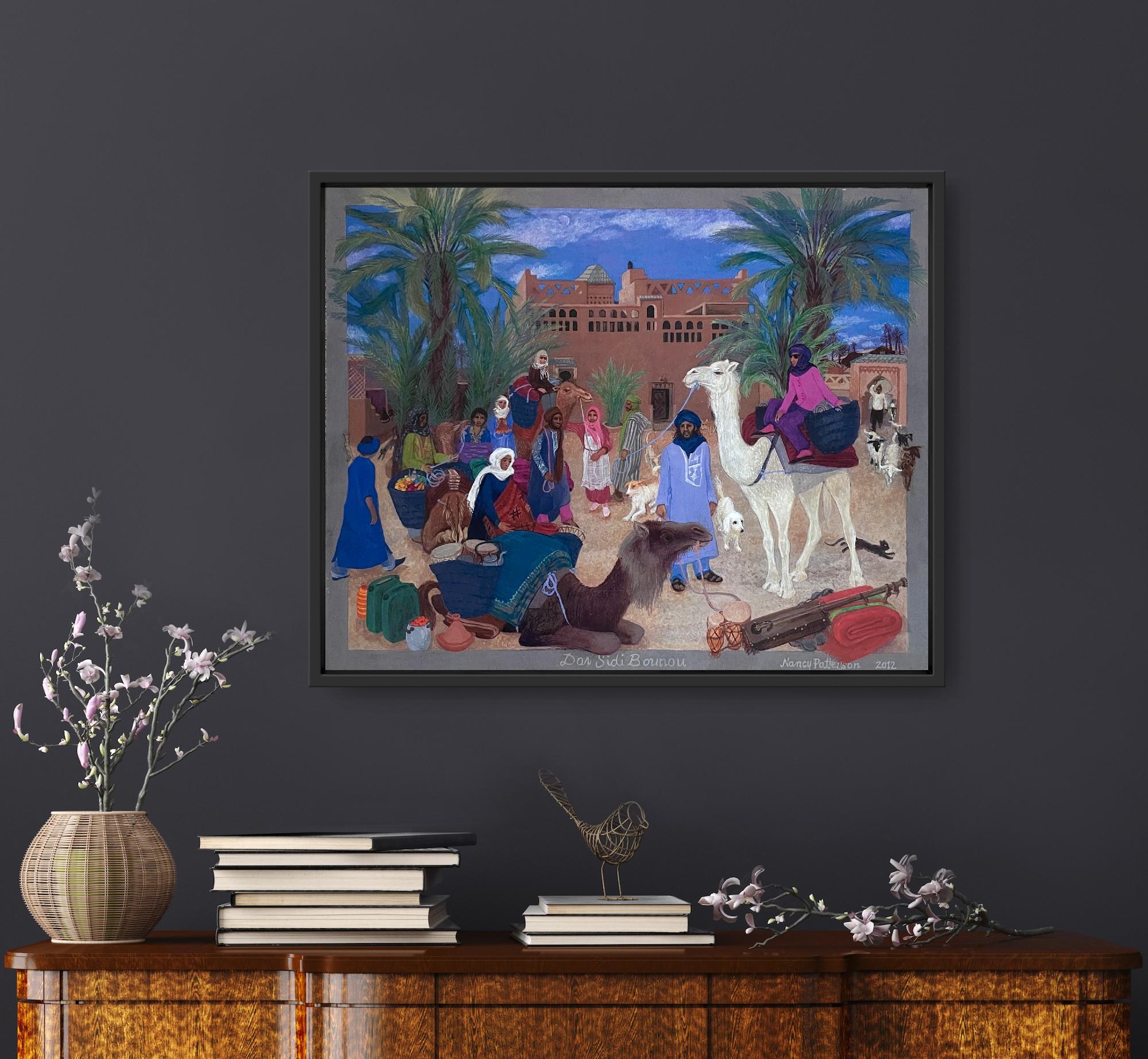 Folk Art Limited Edition Print 1/20 Morocco African Desert Voyage Dogs Camels For Sale 8