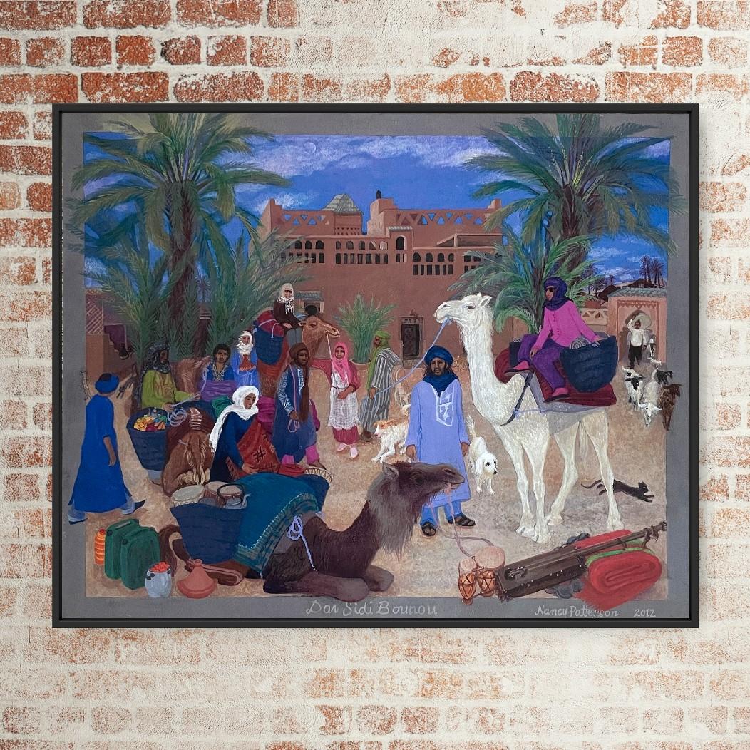 Folk Art Limited Edition Print 1/20 Morocco African Desert Voyage Dogs Camels For Sale 2