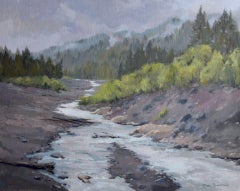 View from Longmire Bridge II, Painting, Oil on Canvas