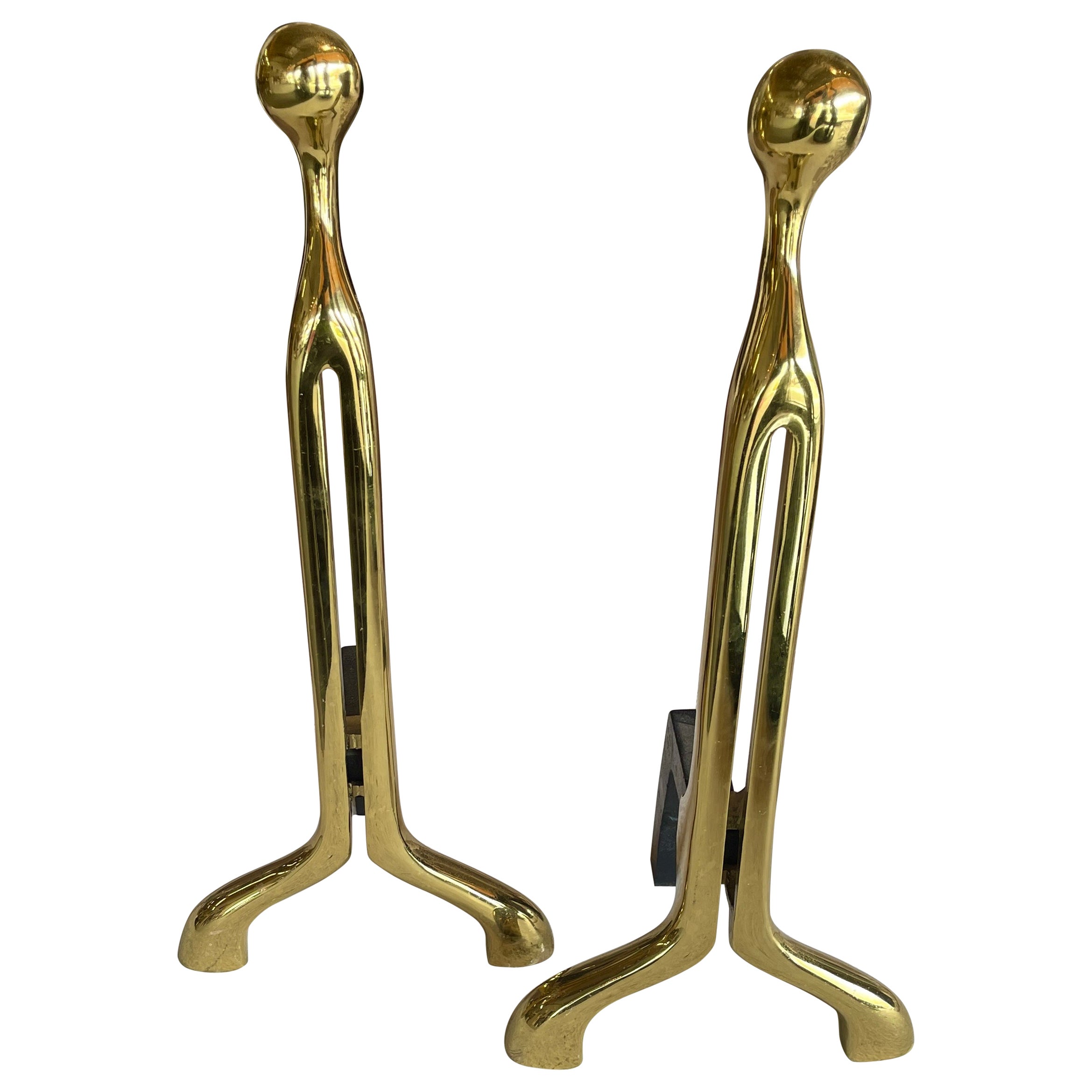 Nancy Ruben for Virginia Metalcrafters Brass 
Iron Andirons
