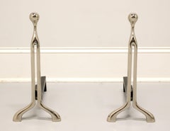 Nancy Ruben for VIRGINIA METALCRAFTERS Nickel Plated Brass Fireplace Andirons