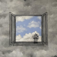 "Finestra effimera" Tecnica mista su tela   20" x 20" Natura effimera della vita