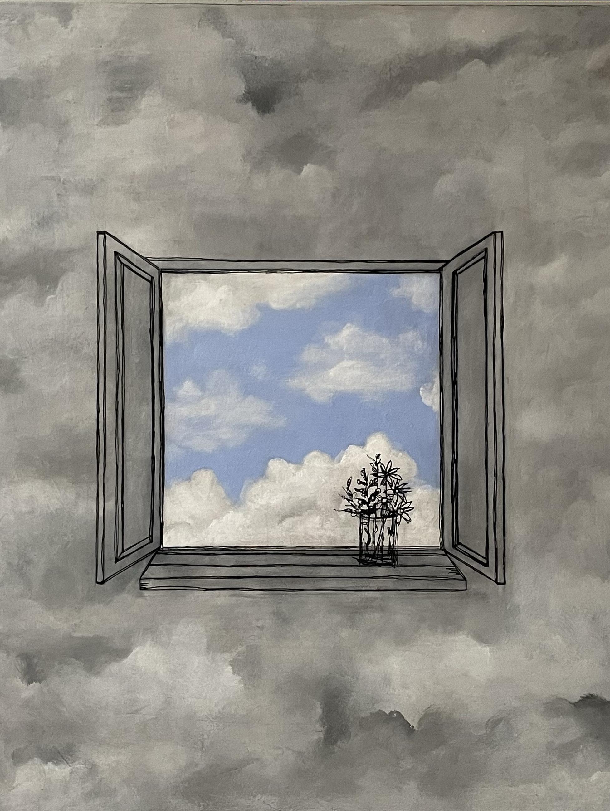  “Ephemeral Window”  Mixed media on canvas 20