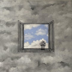 “Ephemeral Window” Mixed media on canvas   20" x 20" ephemeral nature of life