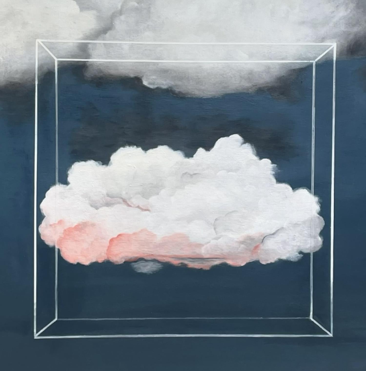 “Suspended Cloud” Mixed media on canvas  Atmosphere  Mexican Artist  Bound Rules - Painting by Nancy Rullan