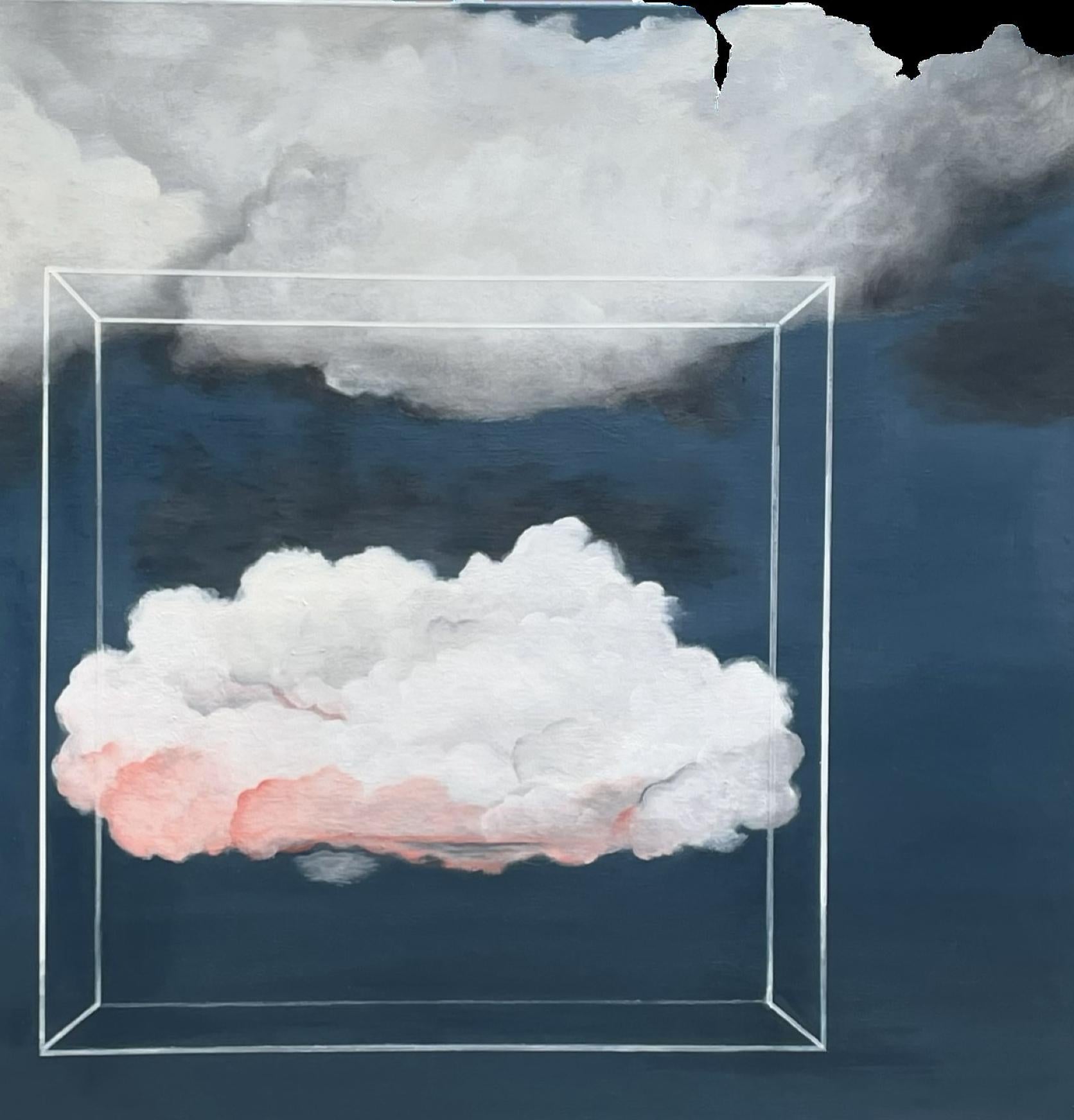 “Suspended Cloud” Mixed media on canvas  Atmosphere  Mexican Artist  Bound by Rules 24
