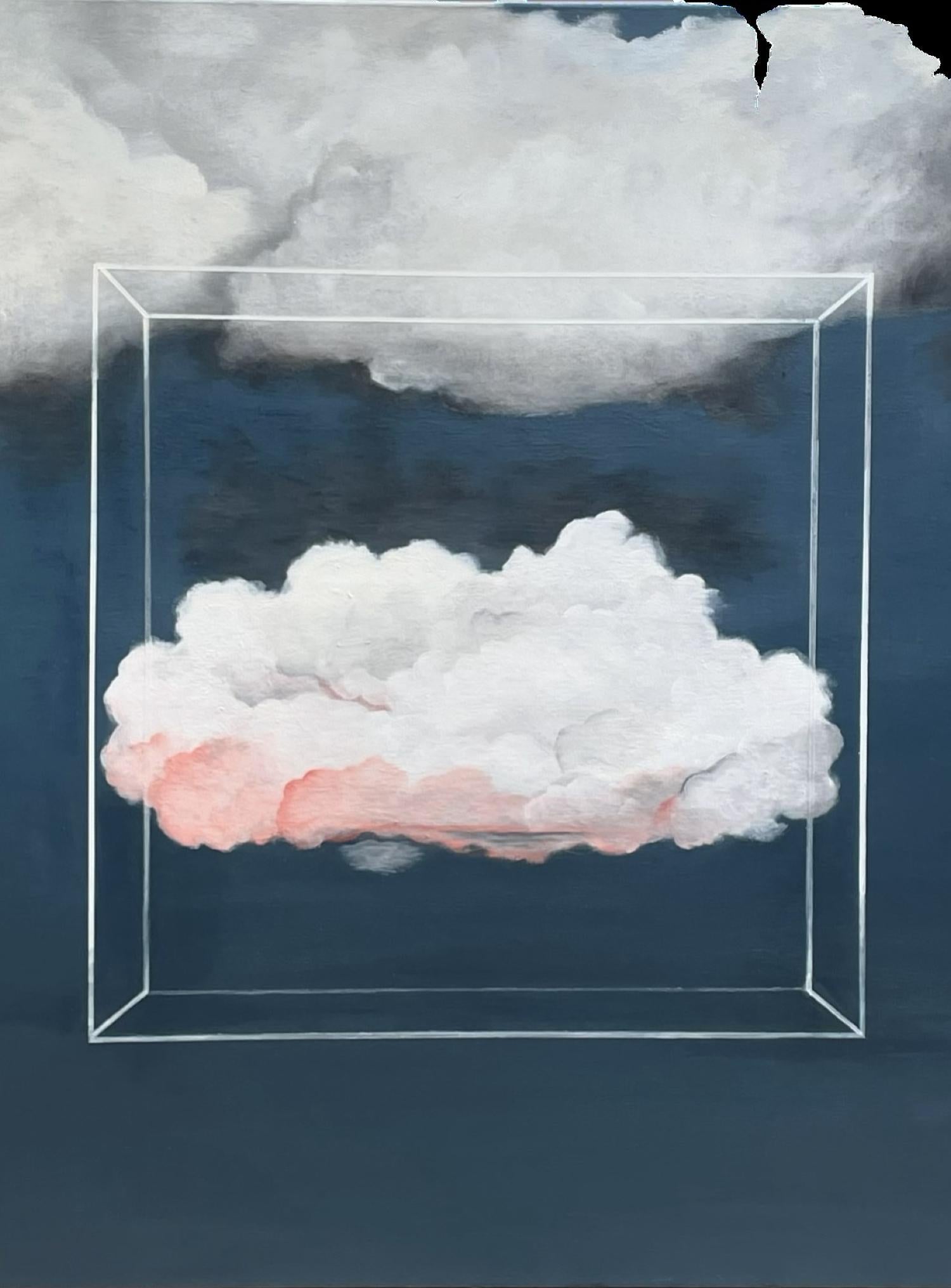 “Suspended Cloud” Mixed media on canvas  Atmosphere  Mexican Artist  Bound Rules For Sale 1
