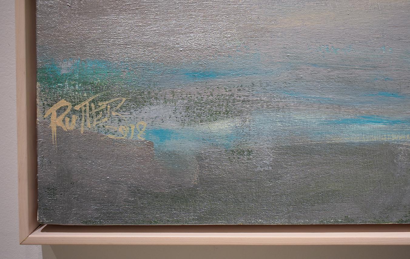 Over the Moon (Contemporary Abstracted Landscape Painting, Reflecting Moonlight) 1