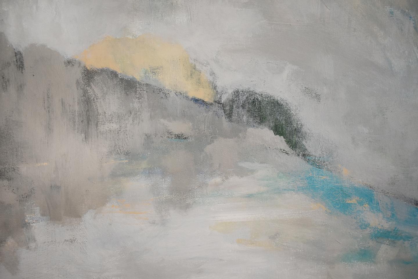 Over the Moon (Contemporary Abstracted Landscape Painting, Reflecting Moonlight) 2