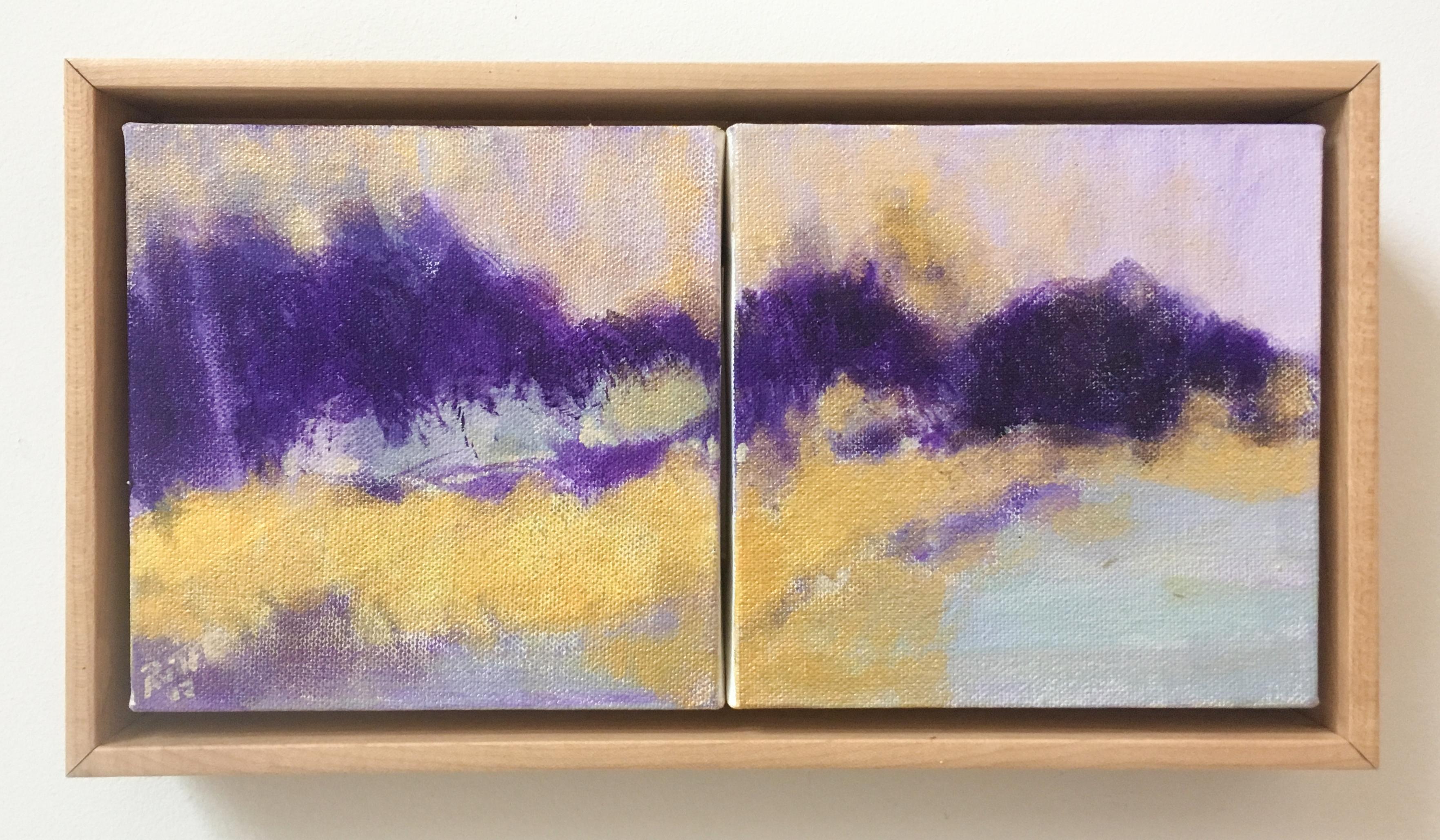 purple and yellow painting