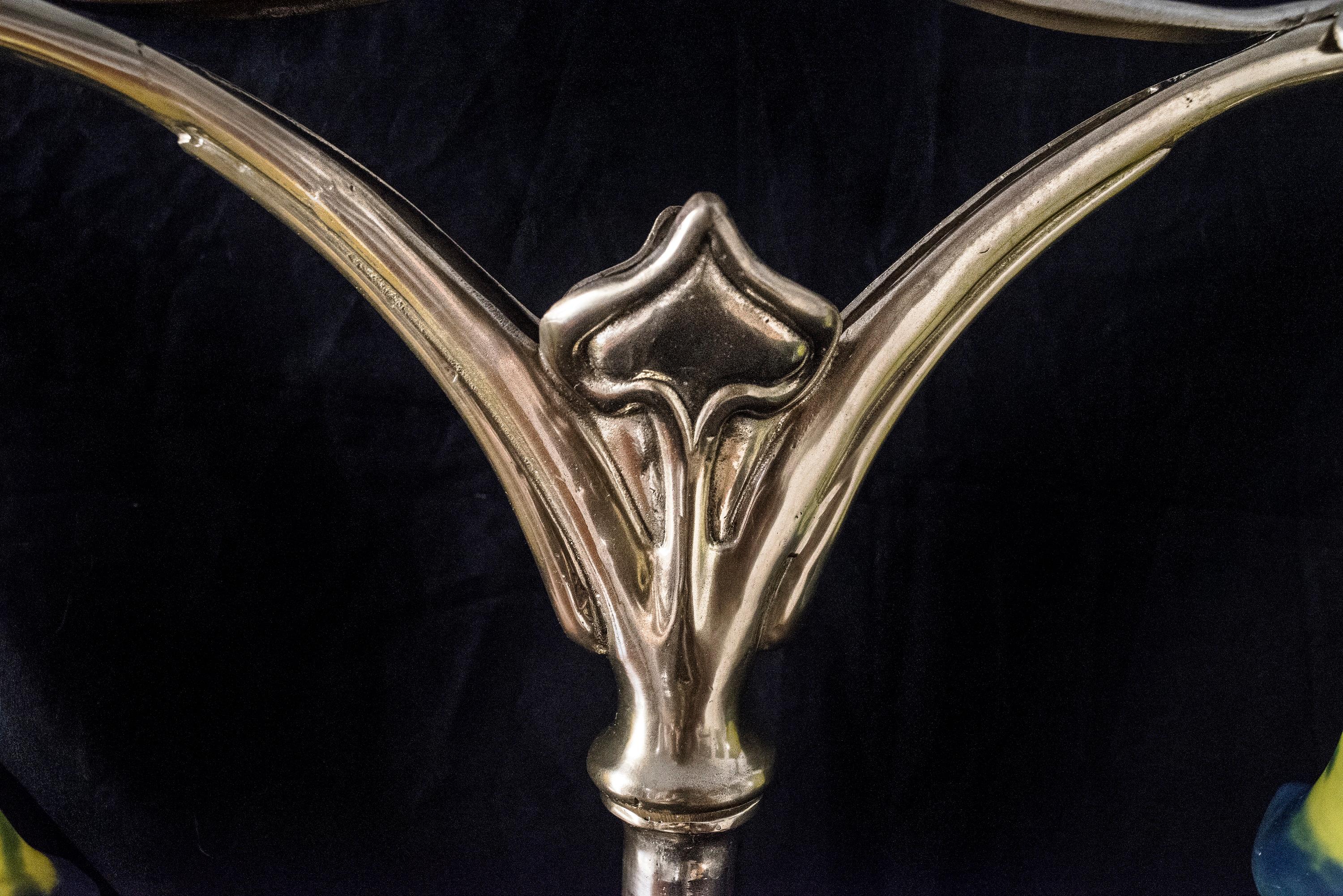 Early 20th Century Nancy School Art Nouveau French Art Blown Glass Table Lamp