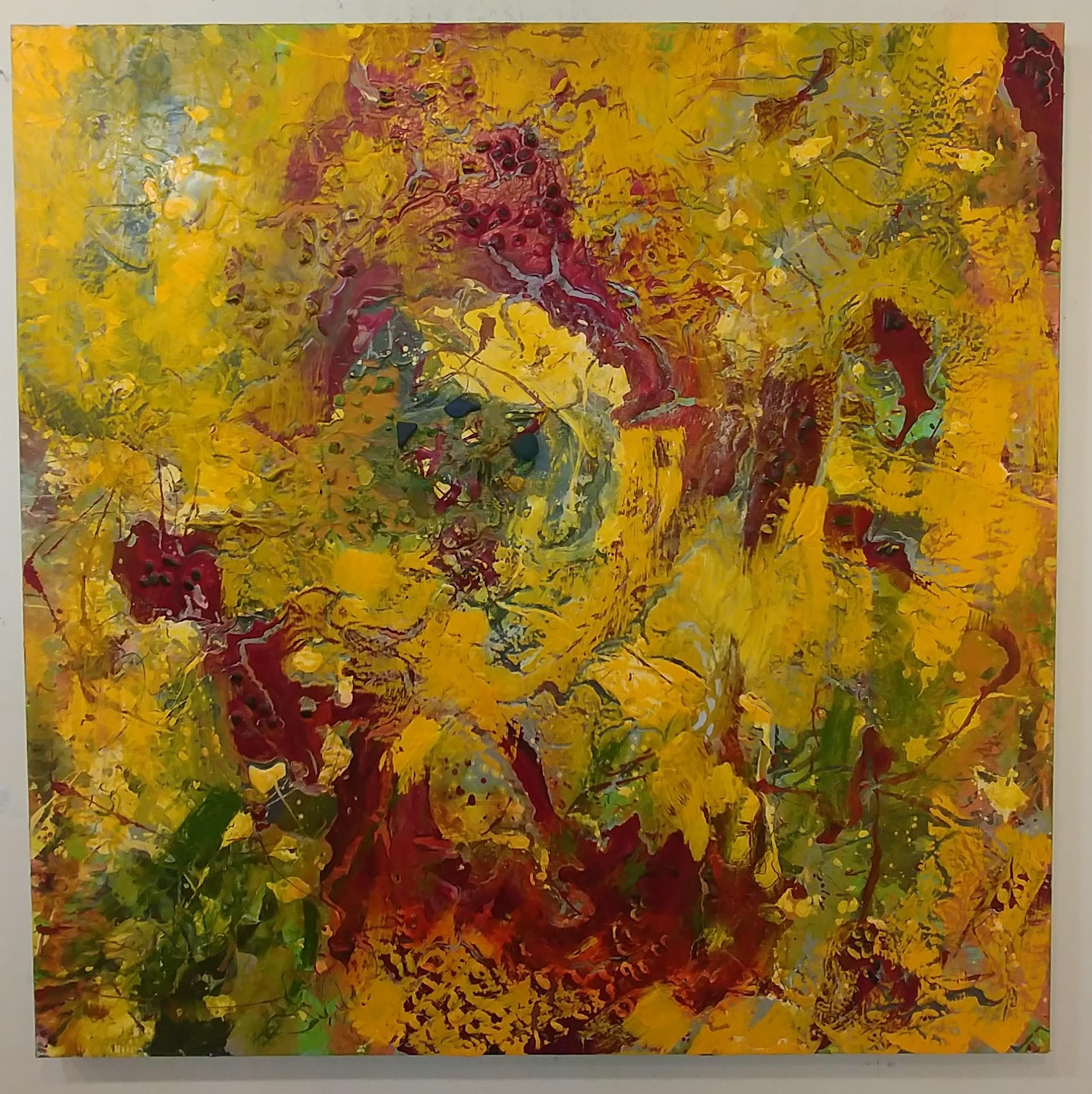Abstract Painting Nancy Seibert - Neuf Awakening 48 X 48