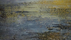 Sunrise Sunset - Bleu, crème et or - 48 x 60