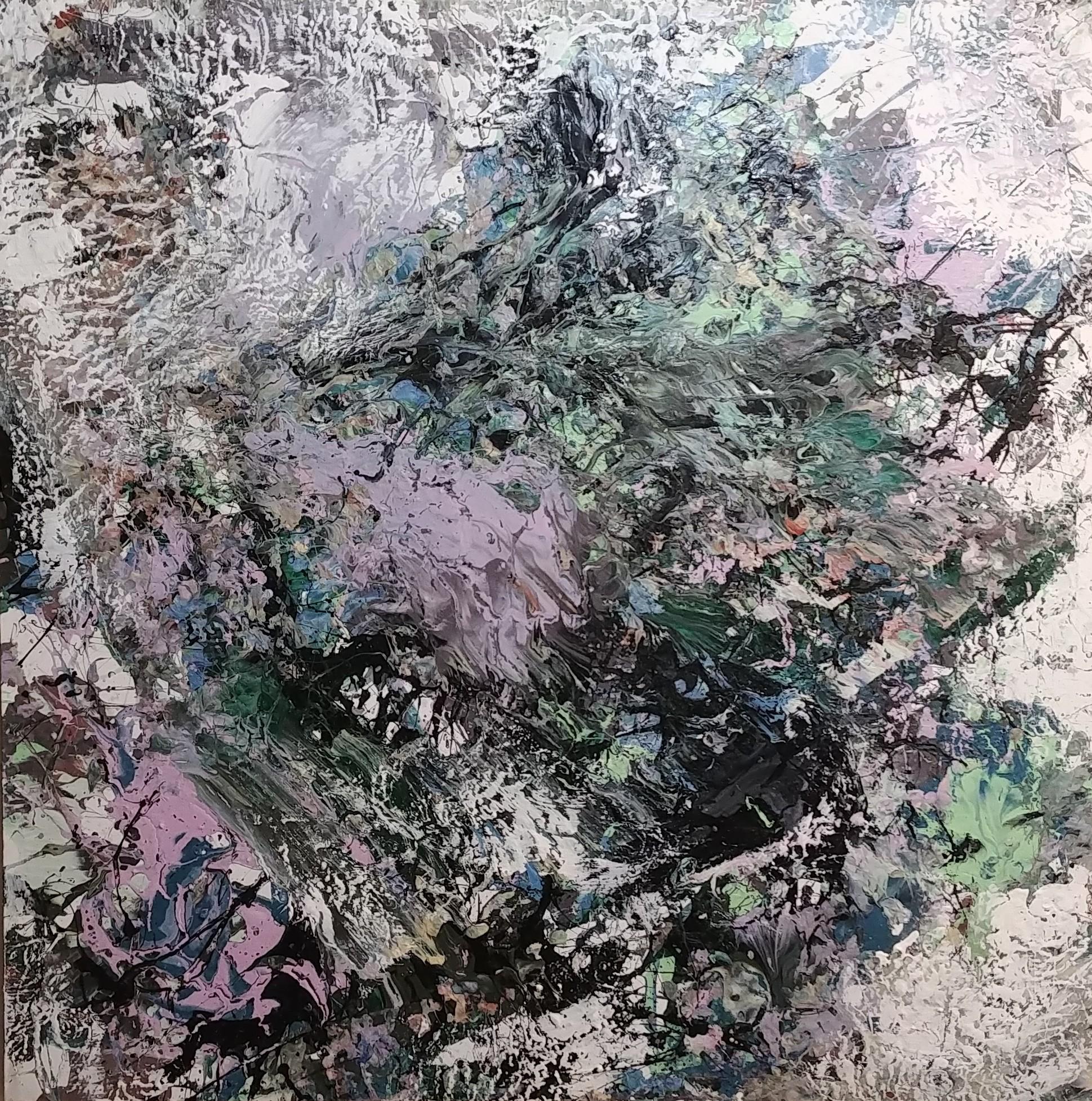Nancy Seibert Abstract Painting - Upward 48 X 48