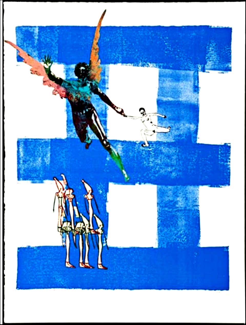 Airborne, Silkscreen with collage additions on Somerset velvet paper Signed/N