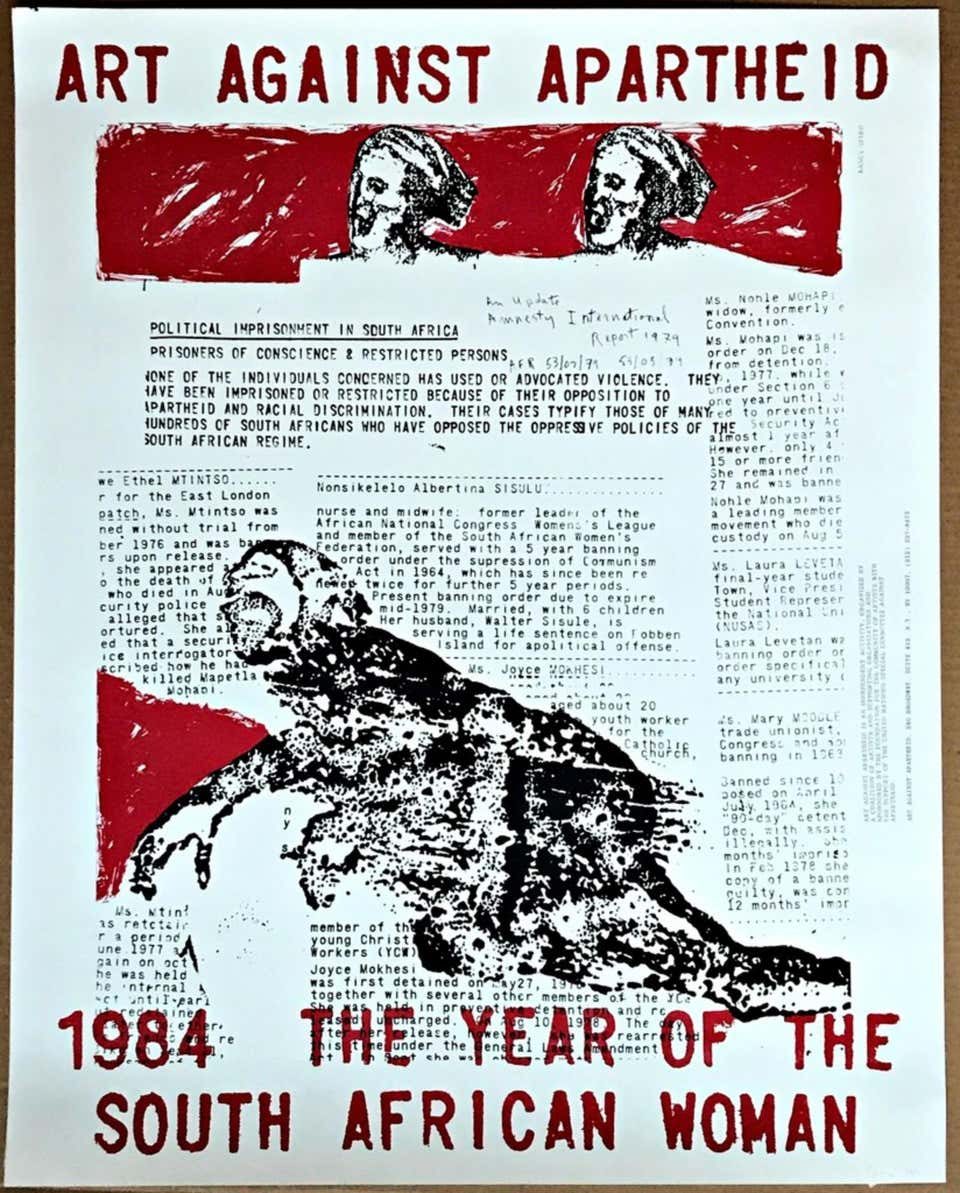 Art Against Apartheid, Year of the South African Woman Hand Signed Lt. Ed. print