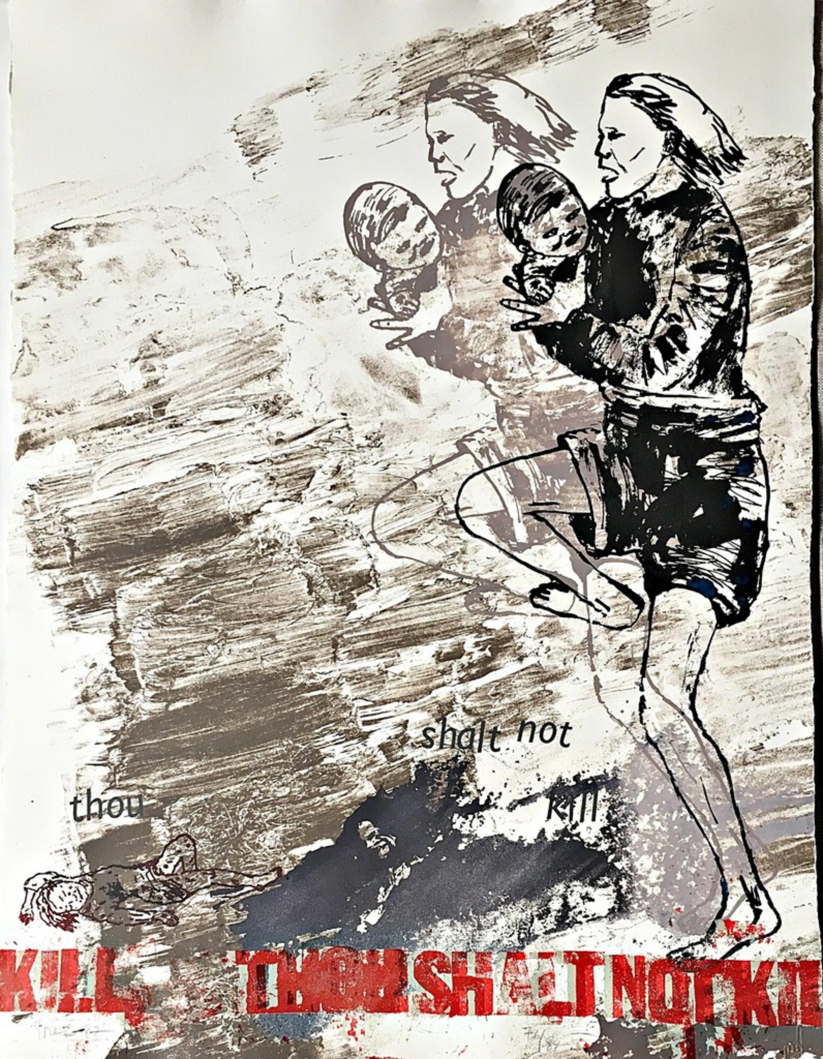 Nancy Spero, No matarás (Sexto mandamiento), litografía firmada/n