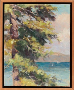 Gentle Jeffrey - Plein-Air Oil Painting of Tree and Ocean 
