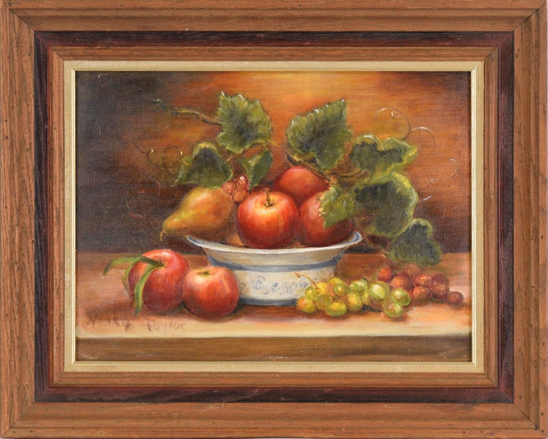 Nancy Taylor Still-Life Painting - "Apples, Grapes, and Pears" Still Life