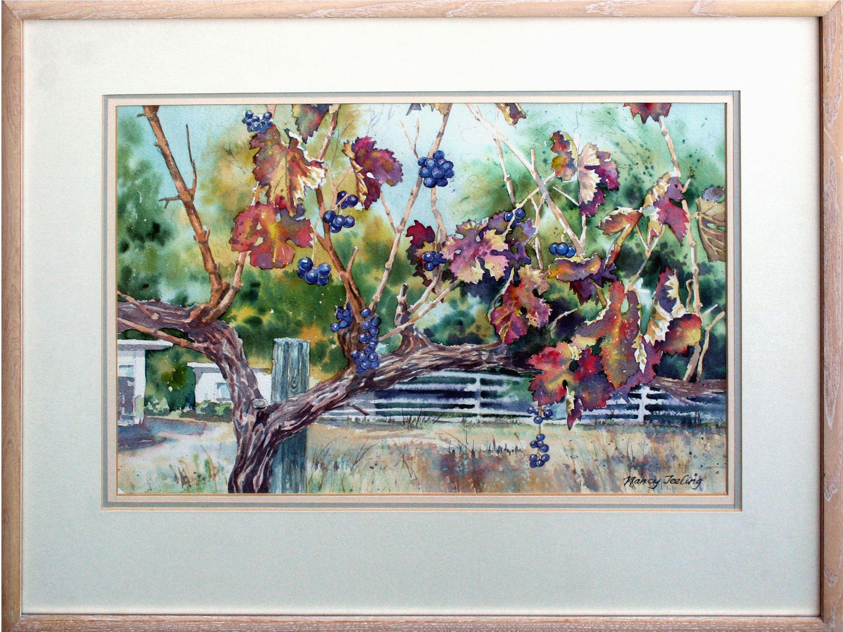 Nancy Teeling Baltins Landscape Painting - Vineyards by Nancy Baltins