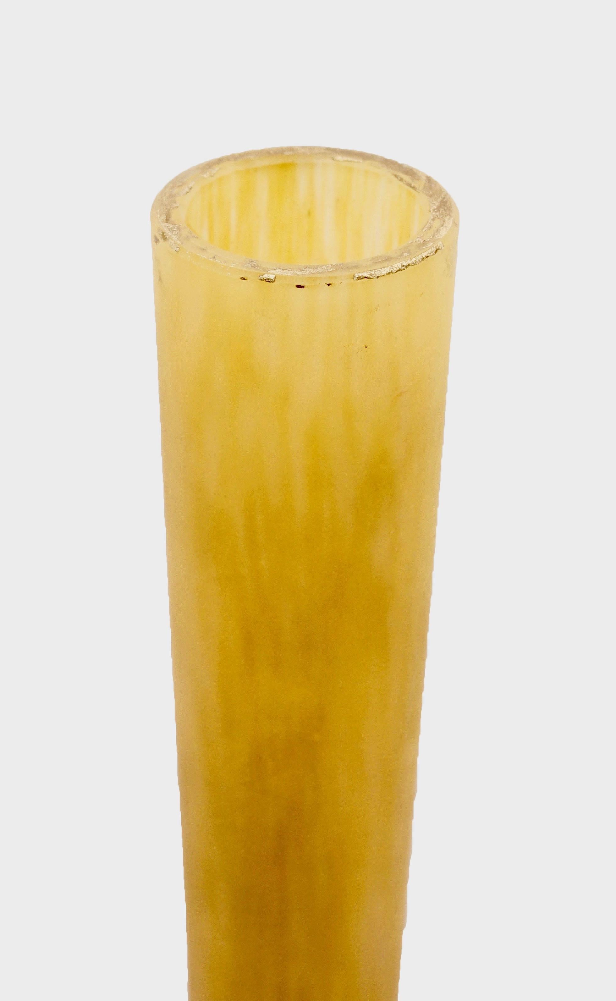 French Nancy, Vase Soliflore Art Glass in Brown Nuances in De Style of André Delatte For Sale