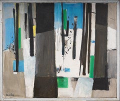 Antique American School Modernist Abstract Nature Study Virginia Trees Painting