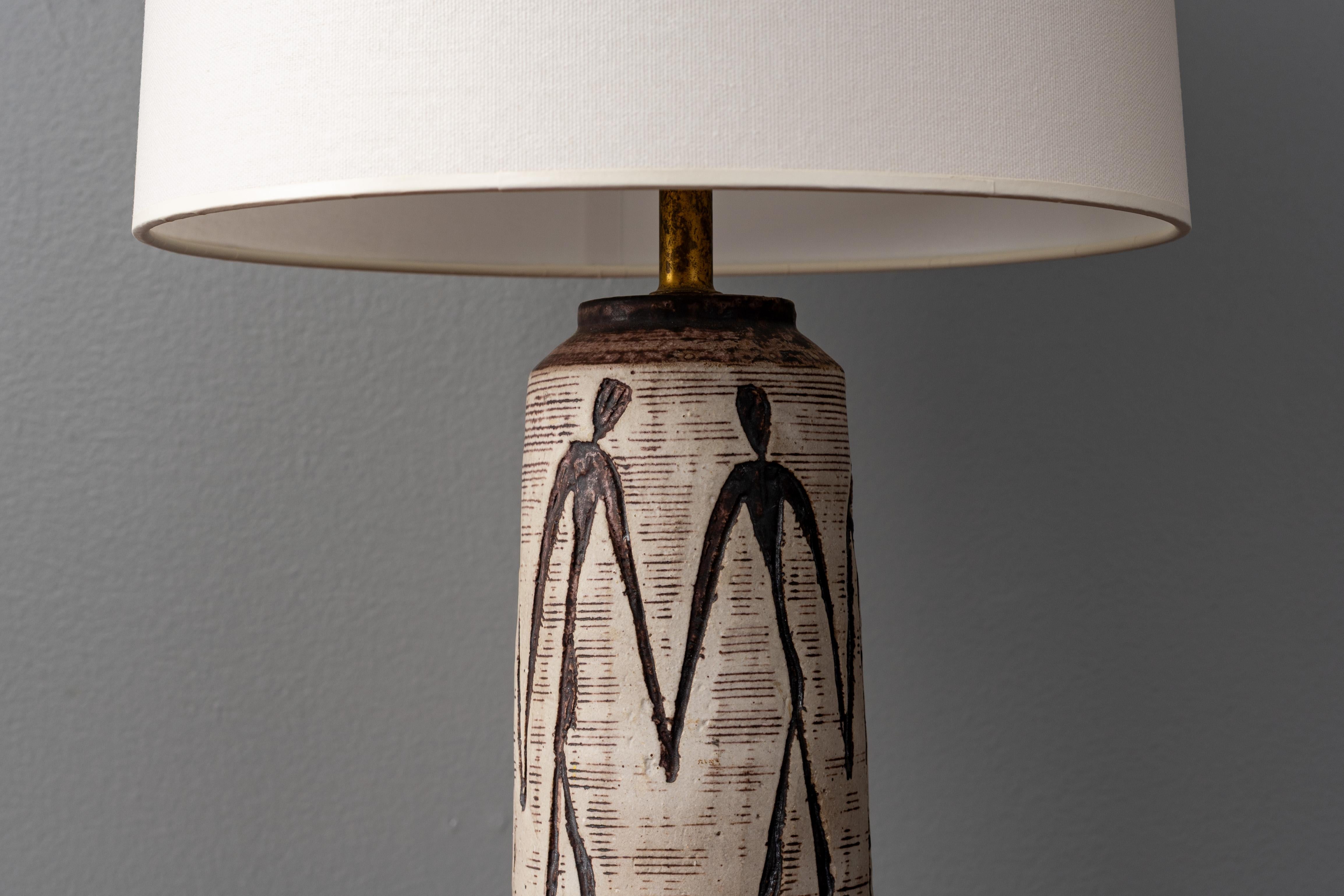 Hand-Crafted Nancy Wickham Ceramic Table Lamp For Sale