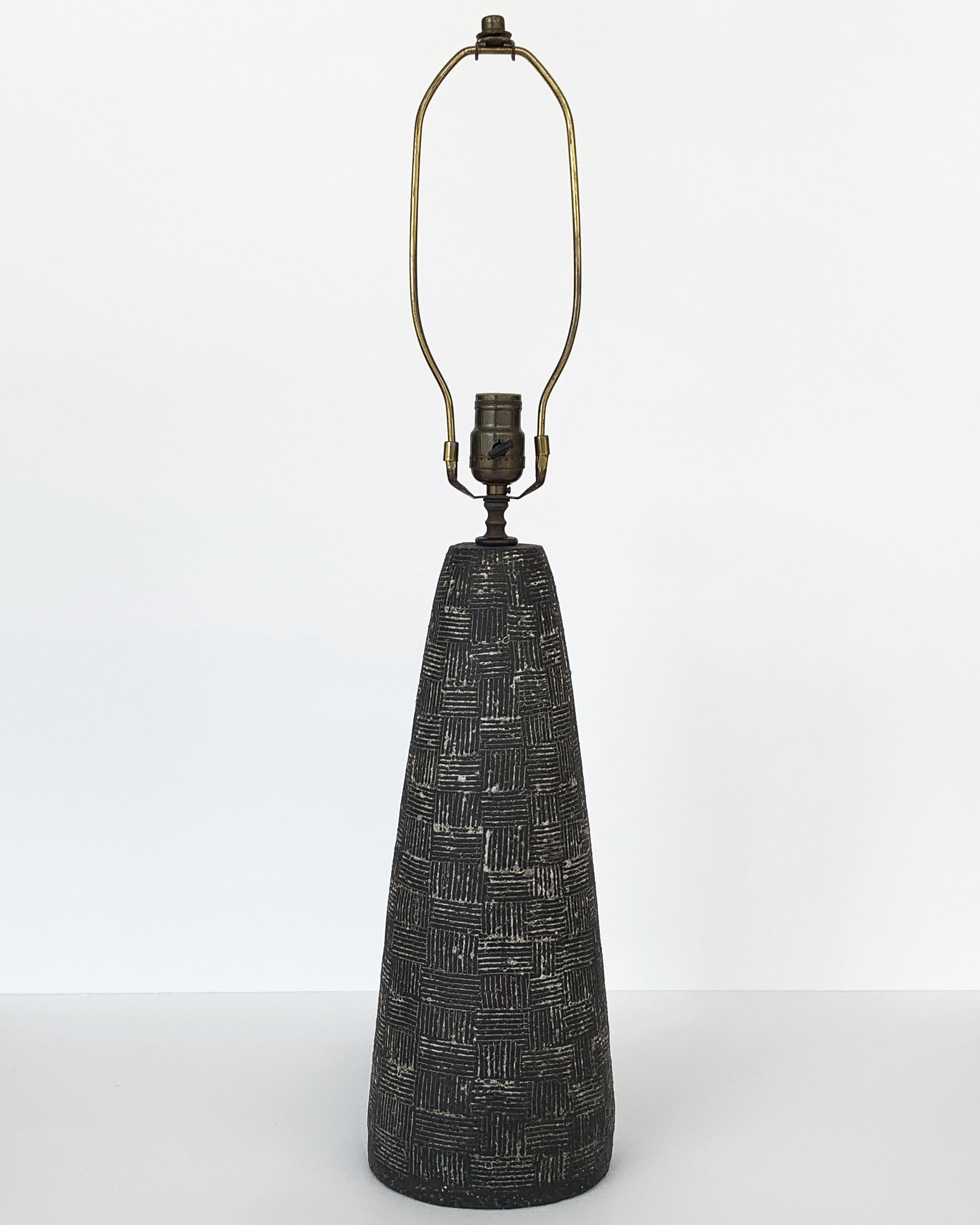 Mid-Century Modern Nancy Wickham Textured Ceramic Table Lamp