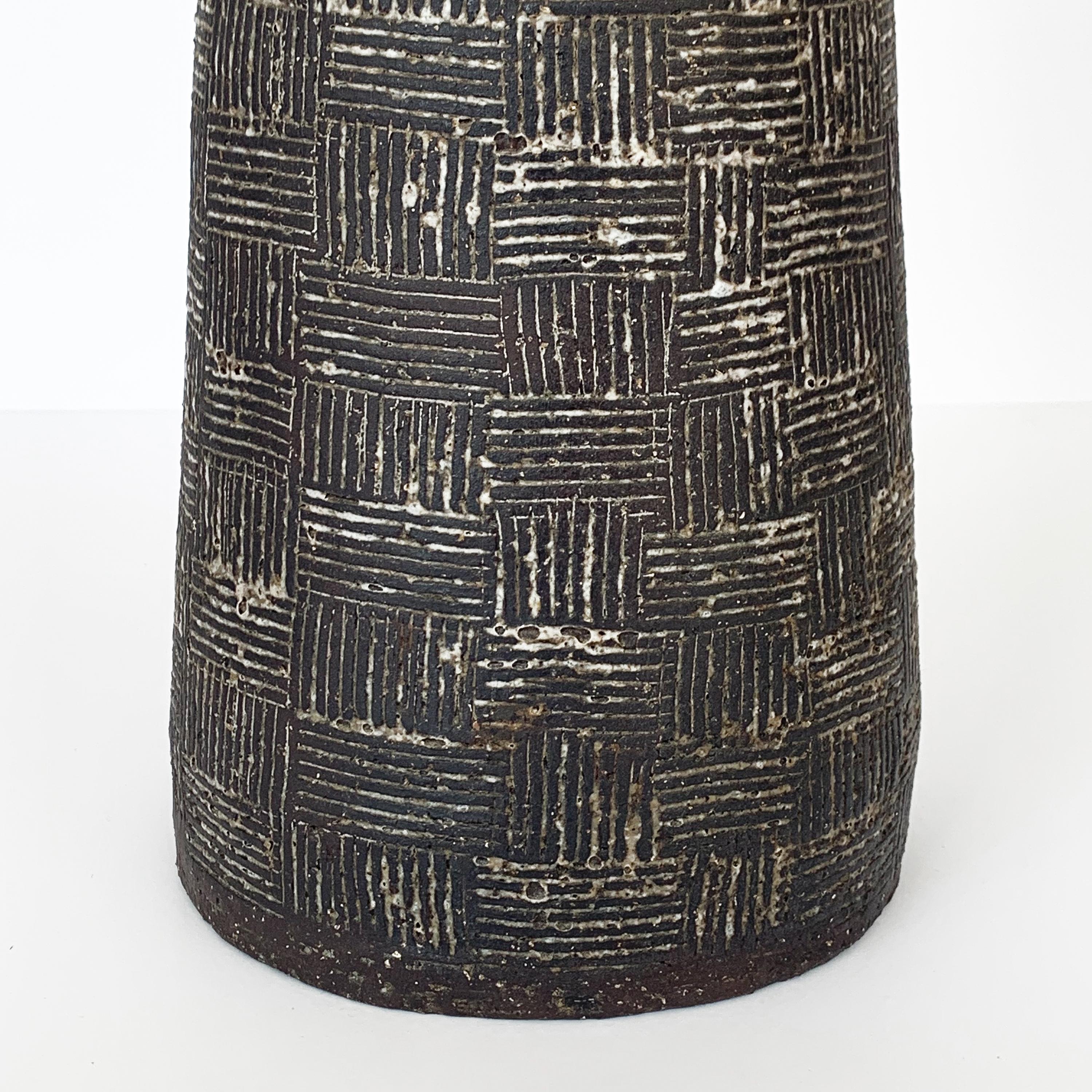 Mid-20th Century Nancy Wickham Textured Ceramic Table Lamp