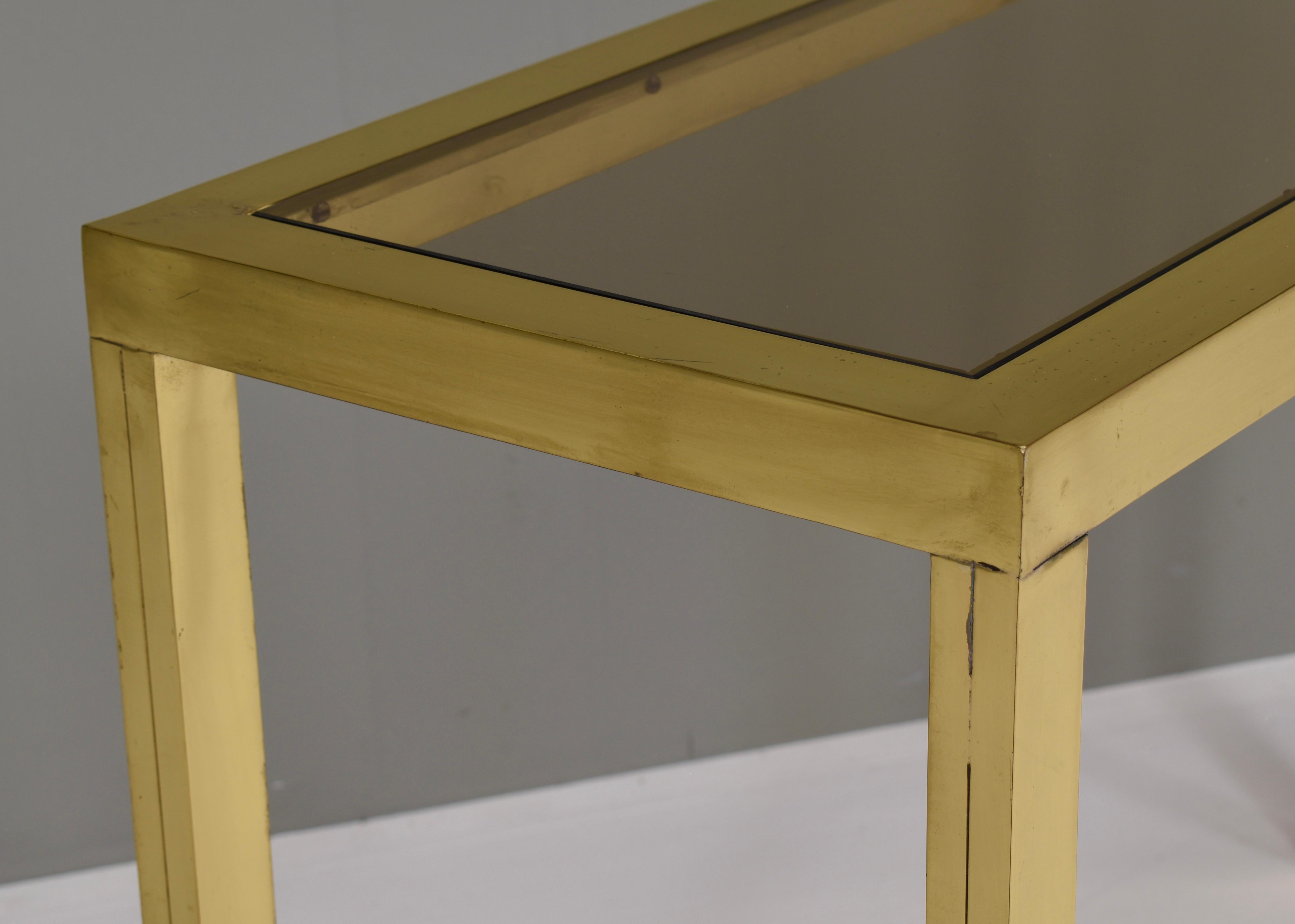 Nanda Vigo Console Table in Brass and Glass, Italy, circa 1970 For Sale 12