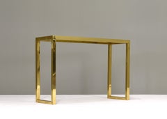Nanda Vigo Console Table in Brass and Glass, Italy, circa 1970