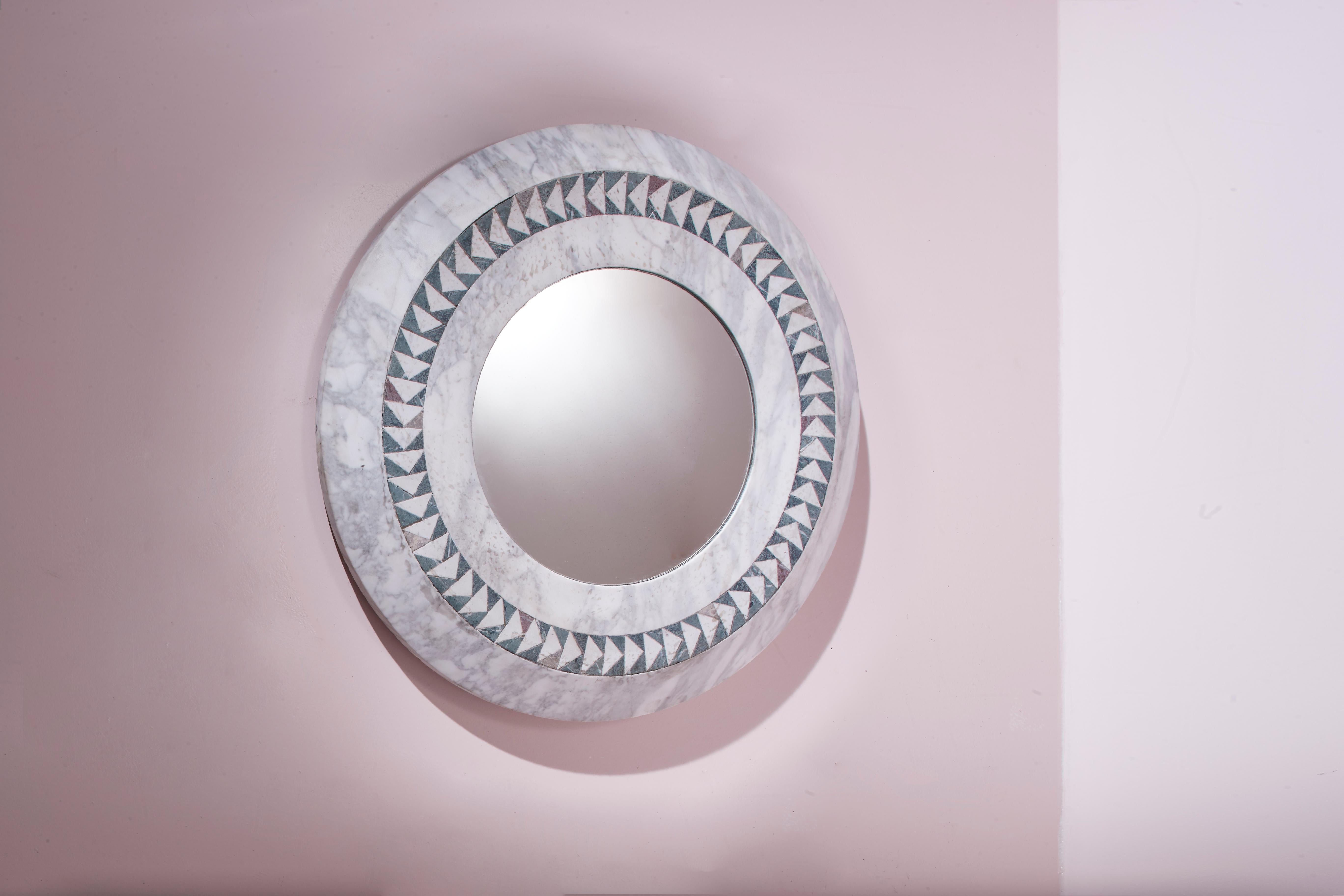 Incrusté Miroir en marbre Nanda Vigo 