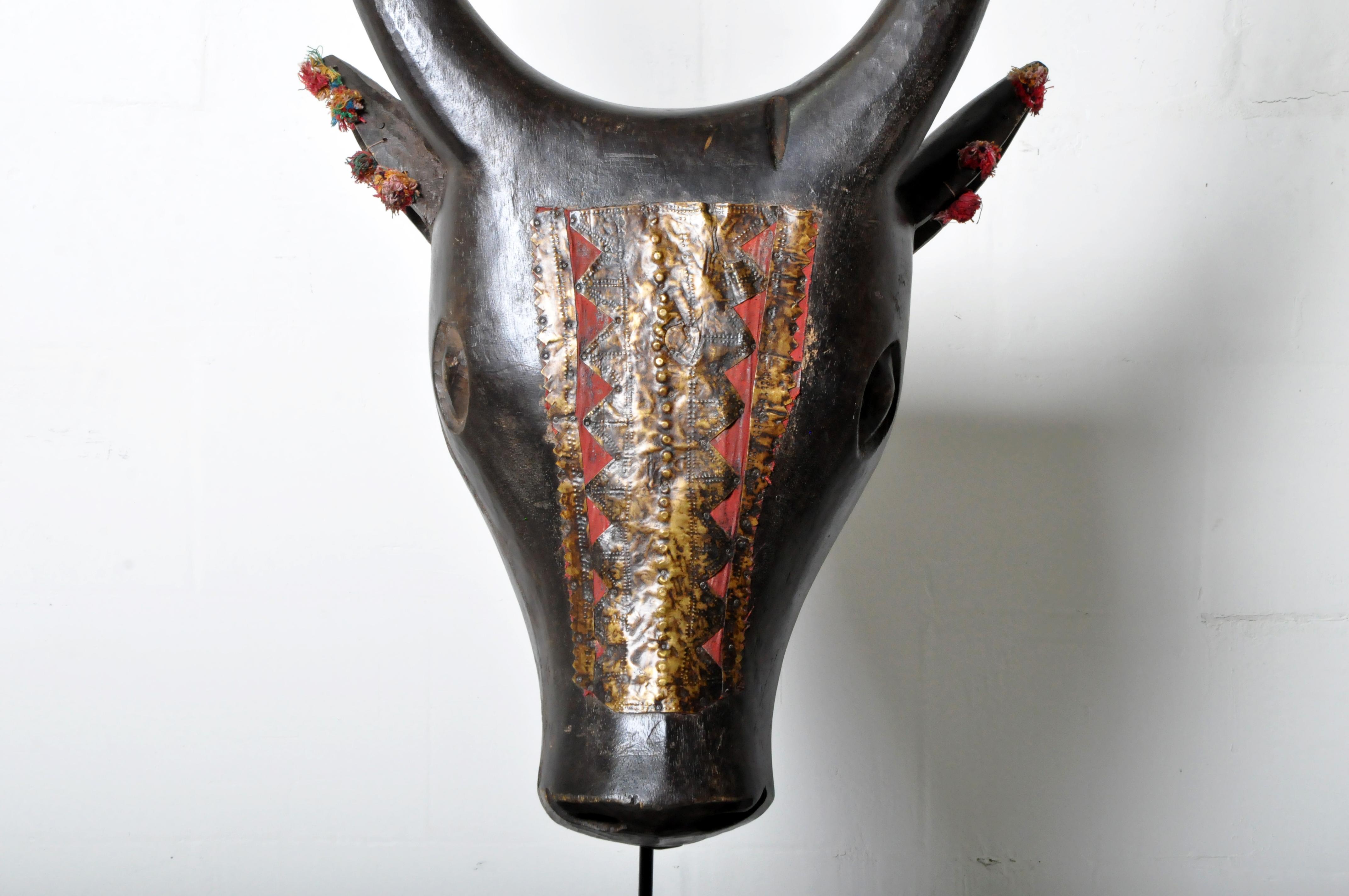 Tribal Nandi Bull Carving Mounted