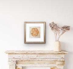 Doily Diaries 1 - floral and fiber influenced sienna collagraph print