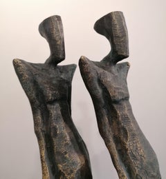 Brothers by Nando Kallweit. Elegant bronze sculpture of human figure. 