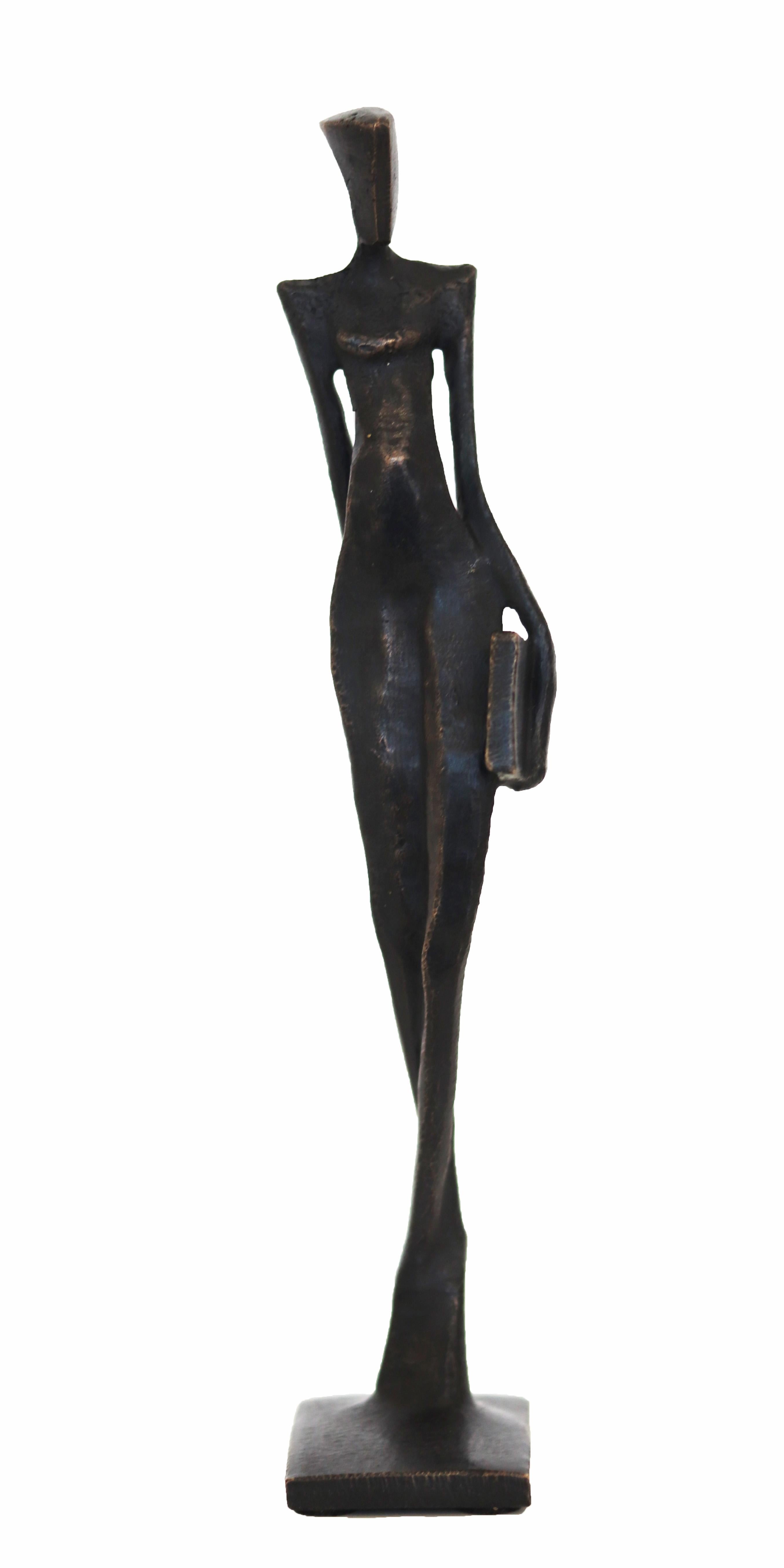 Nude Sculpture de Nando Kallweit - Elsie  -  Escultura figurativa de bronce - Figura minimalista expresiva y grácil