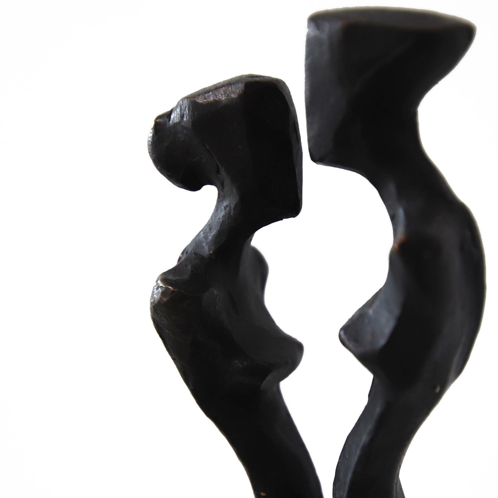 Girls - Modern Figurative Bronze Sculpture Two Girls Friends Family For Sale 7