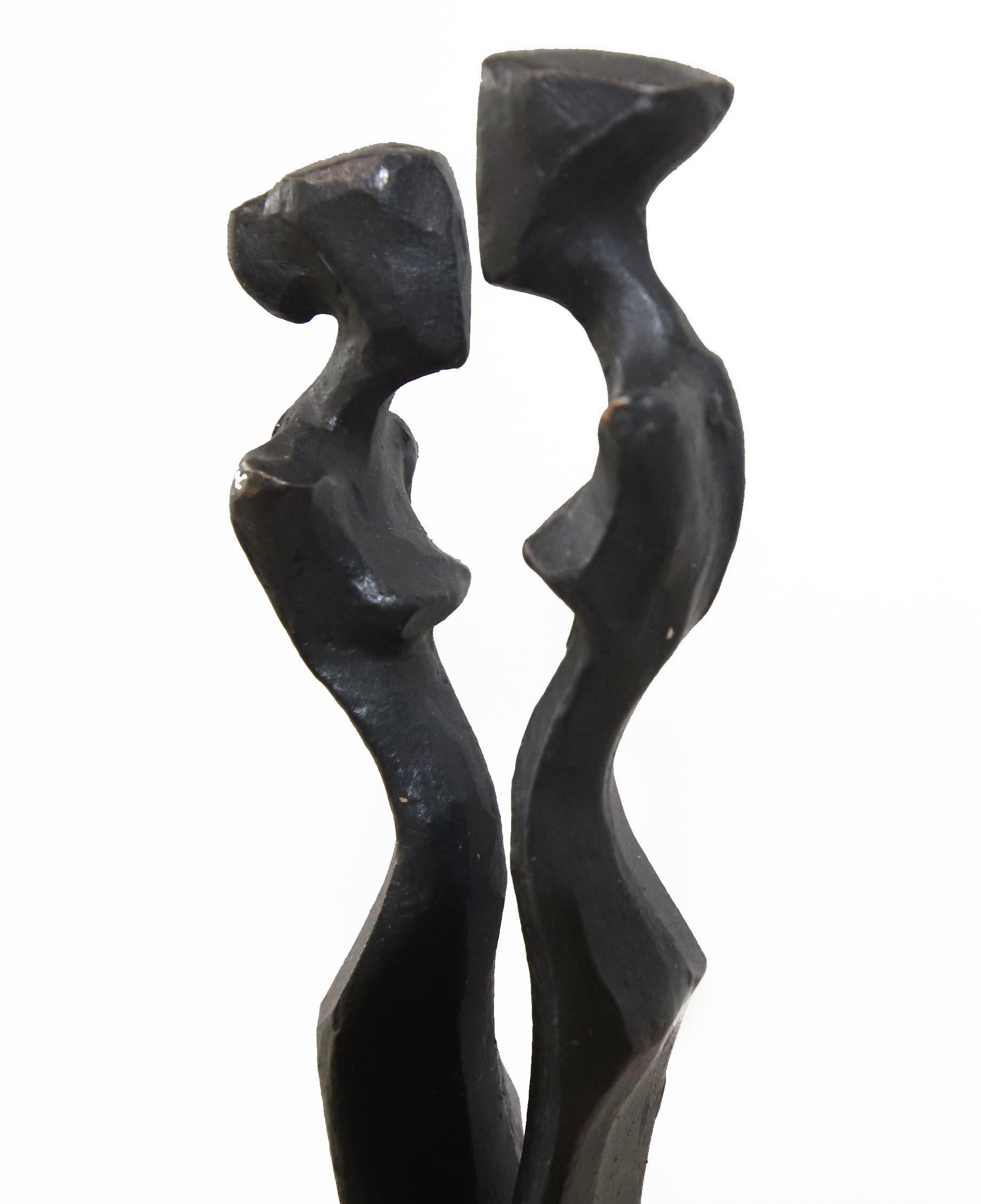 Girls - Modern Figurative Bronze Sculpture Two Girls Friends Family For Sale 12