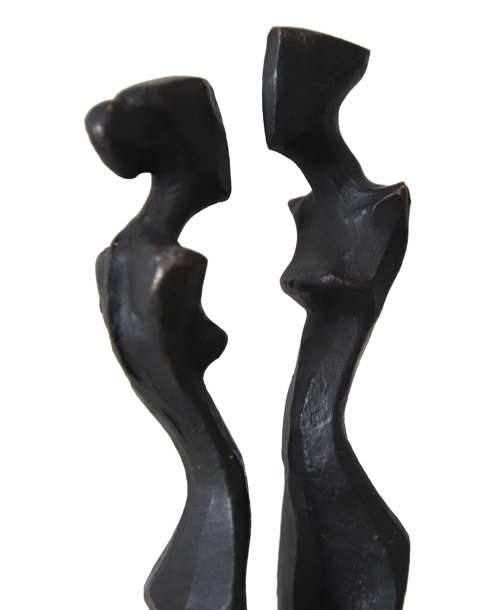 Girls - Modern Figurative Bronze Sculpture Two Girls Friends Family For Sale 4