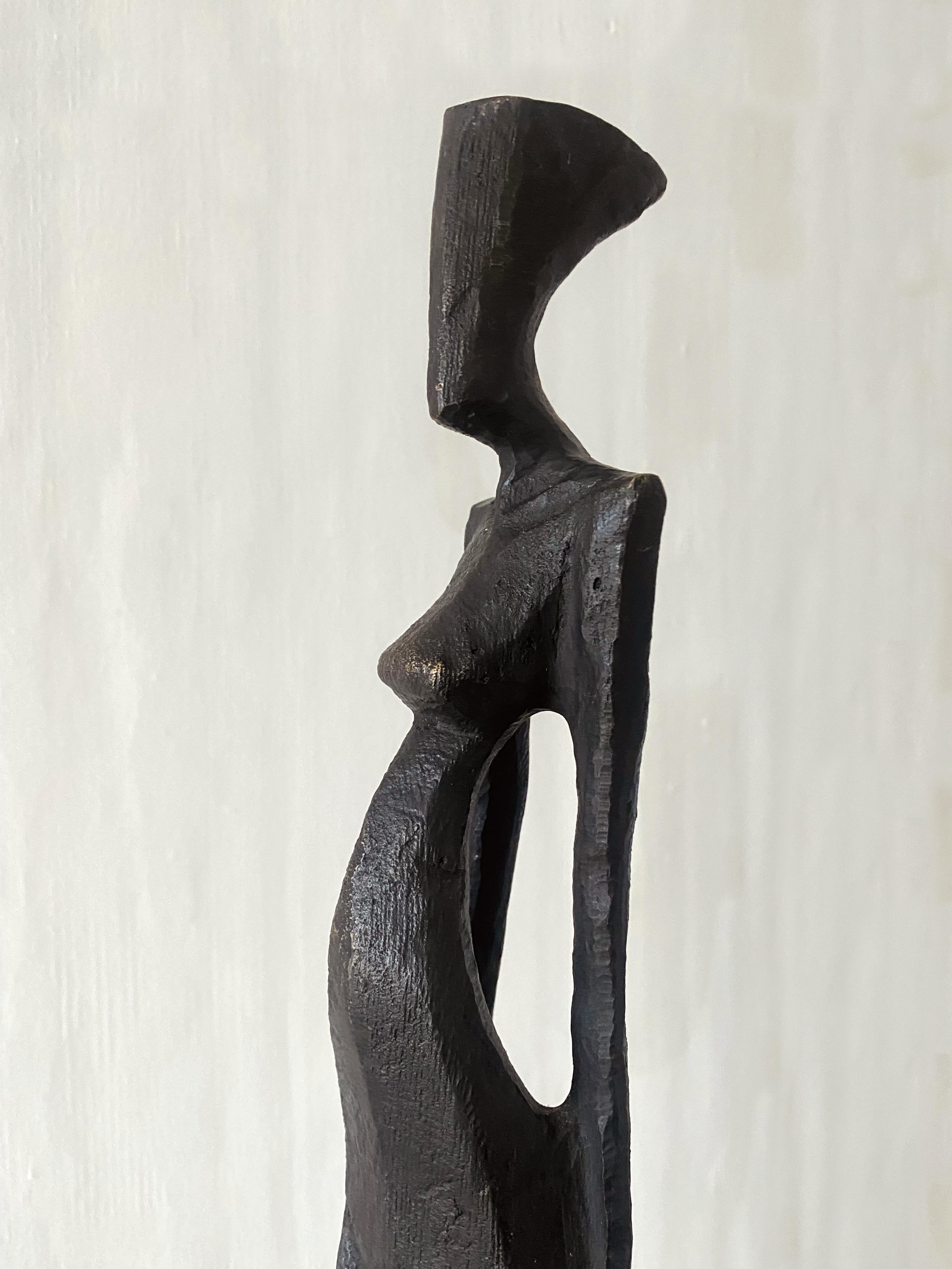 Kathy by Nando Kallweit. Tall, elegant bronze sculpture of human figure. 2