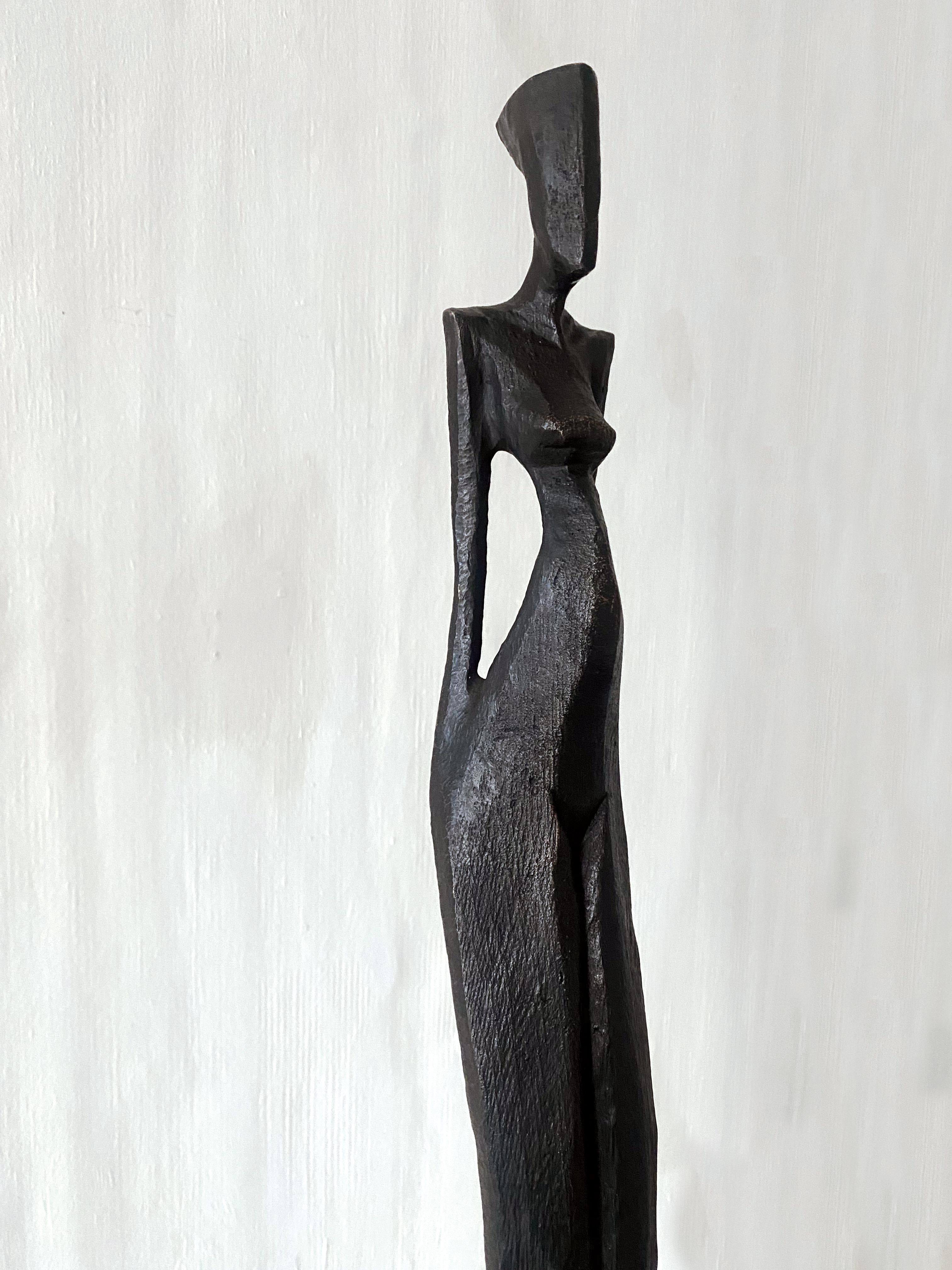 Kathy by Nando Kallweit. Tall, elegant bronze sculpture of human figure. 3