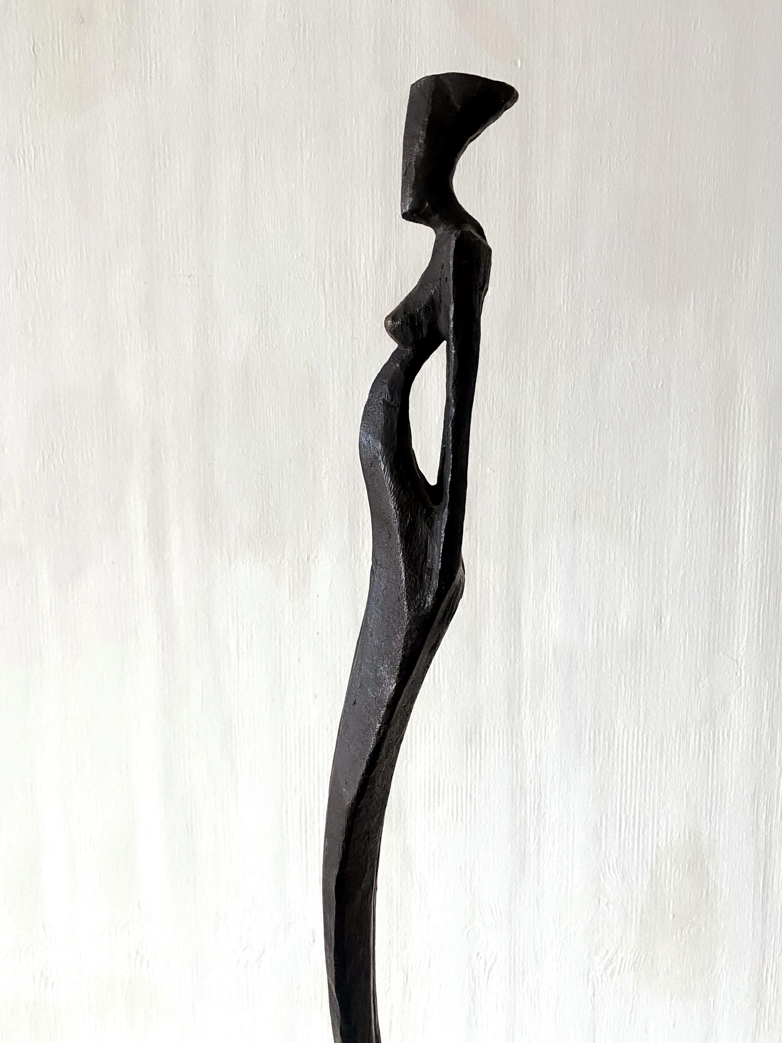 Kathy by Nando Kallweit. Tall, elegant bronze sculpture of human figure. 4