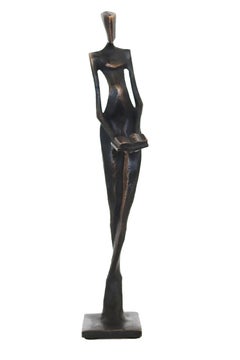 Lesende II  -  Escultura Figurativa Contemporánea Cubismo Bronce