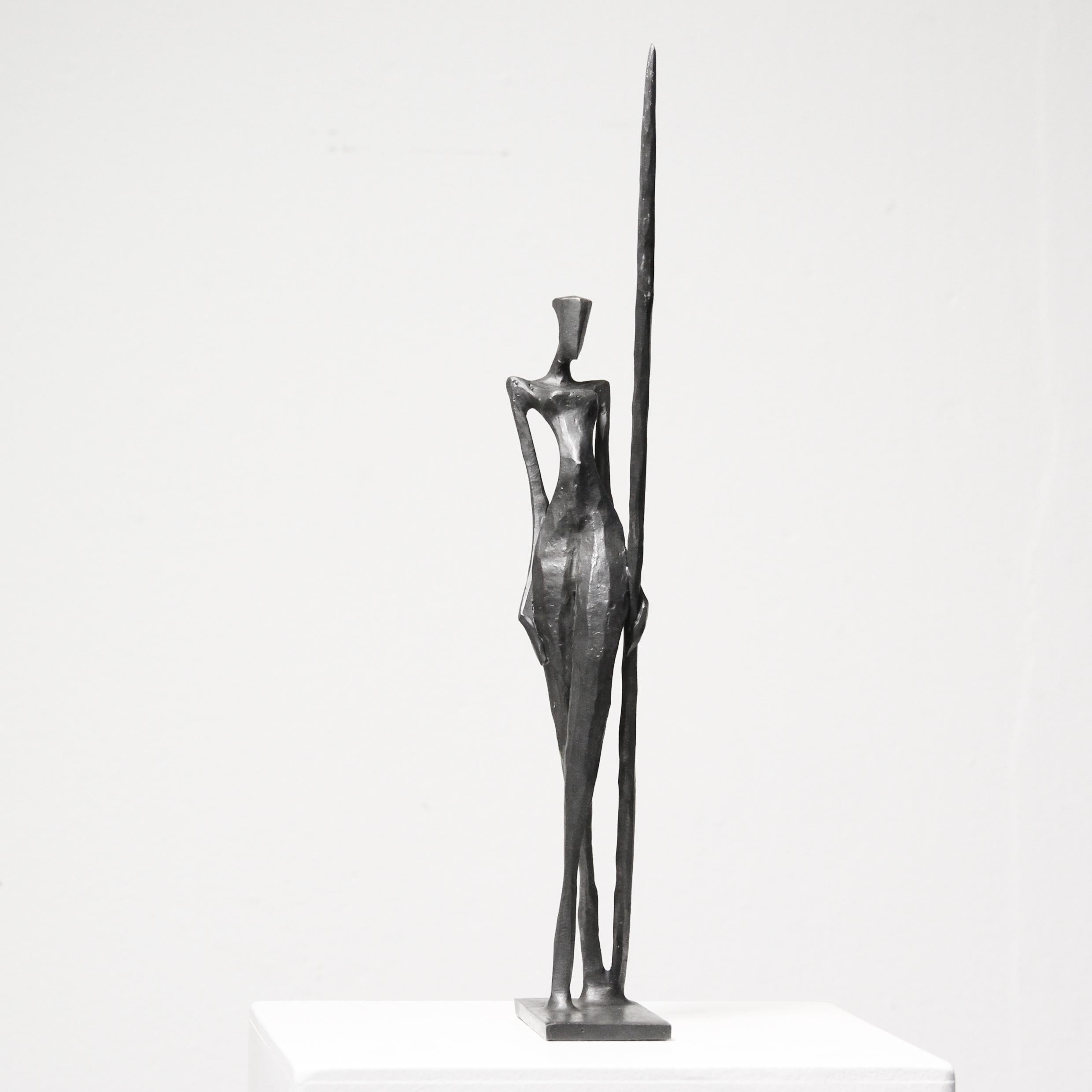 Artemis II by Nando Kallweit. Elegant female nude figurative sculptured warrior For Sale 2