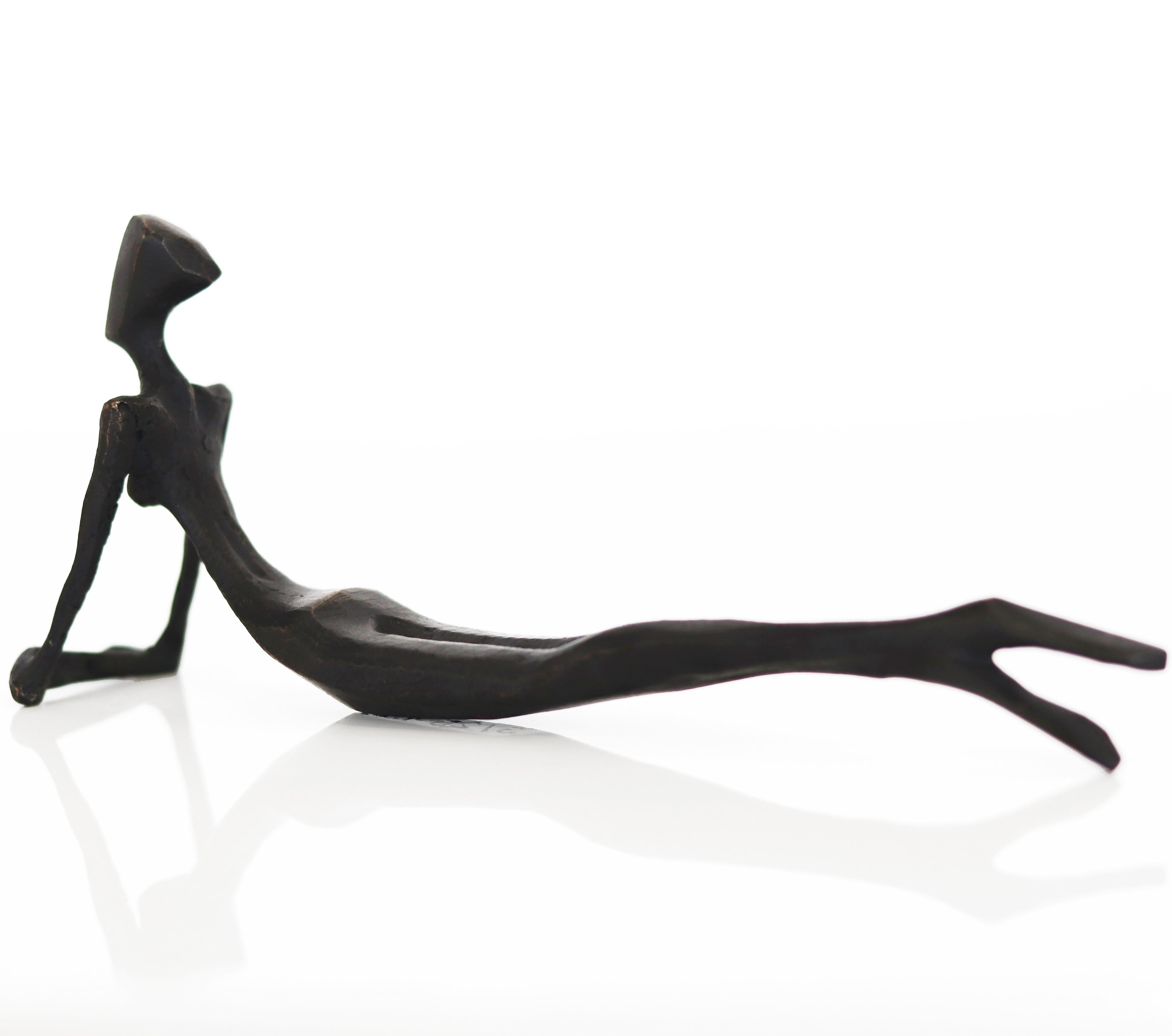 Simone - Abstract Figurative Small Bronze Sculpture for Shelf or Table For Sale 1